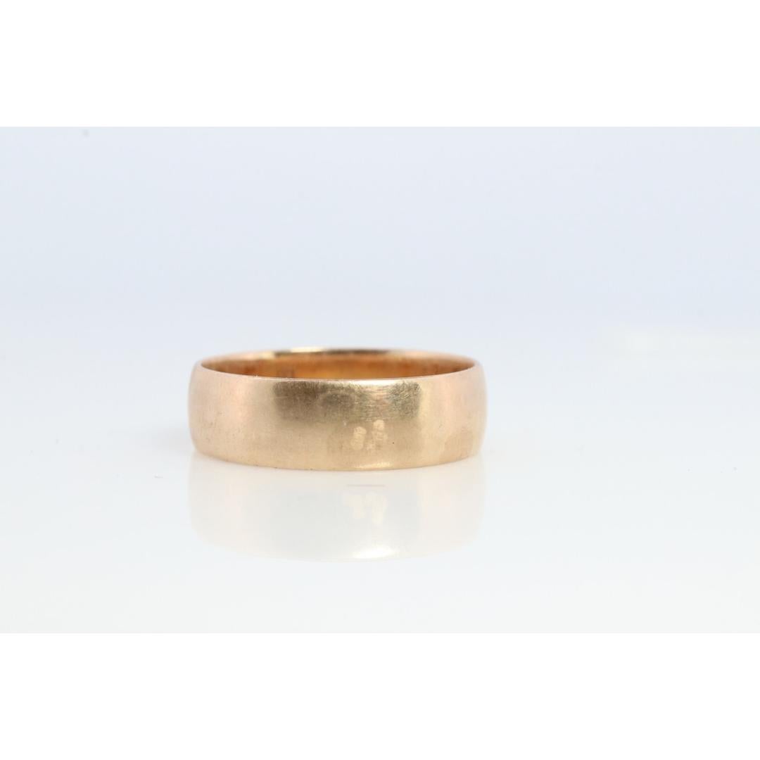 JR Wood 10K Band. Vintage Jr Wood and Sons Thick Wedding Band Sz7 2.9g For Sale 2