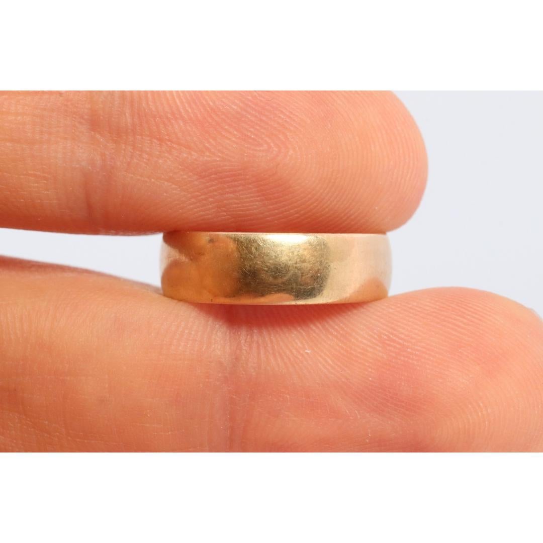 JR Wood 10K Band. Vintage Jr Wood and Sons Thick Wedding Band Sz7 2.9g For Sale 3