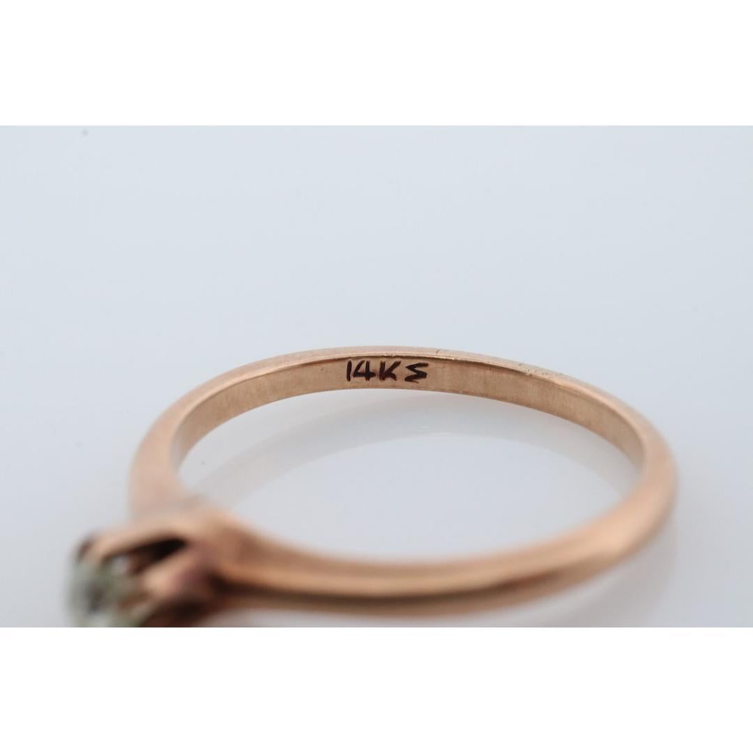 JR Wood and Sons 14k Gold Prong Set Diamond Ring Sz 5. Jr Wood band. Wood & son For Sale 3