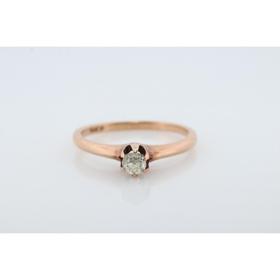Women's JR Wood and Sons 14k Gold Prong Set Diamond Ring Sz 5. Jr Wood band. Wood & son For Sale