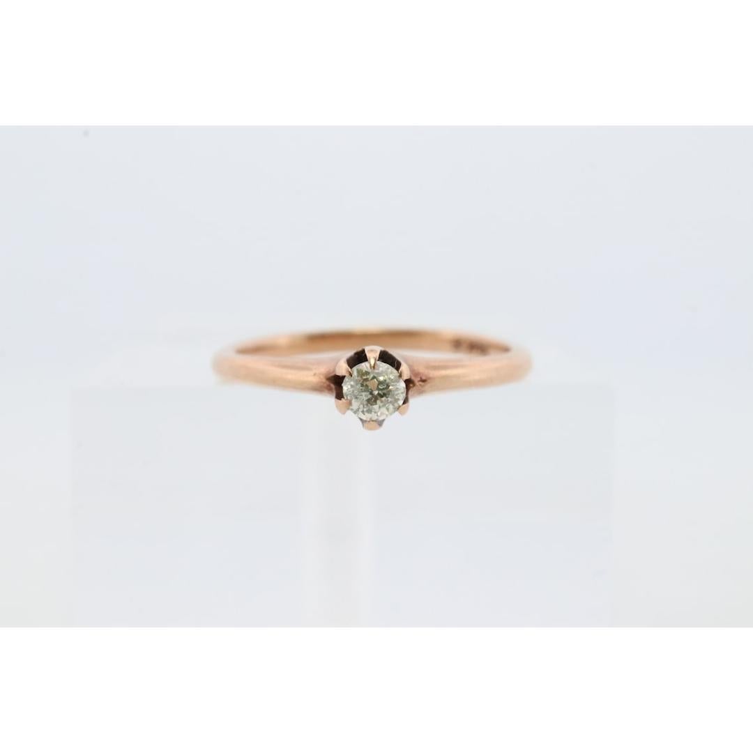 JR Wood and Sons 14k Gold Prong Set Diamond Ring Sz 5. Jr Wood band. Wood & son For Sale 1