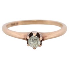 JR Wood and Sons 14k Gold Diamantring mit Zackenbesatz Gr. 5 Jr Holzband. Wood & Son