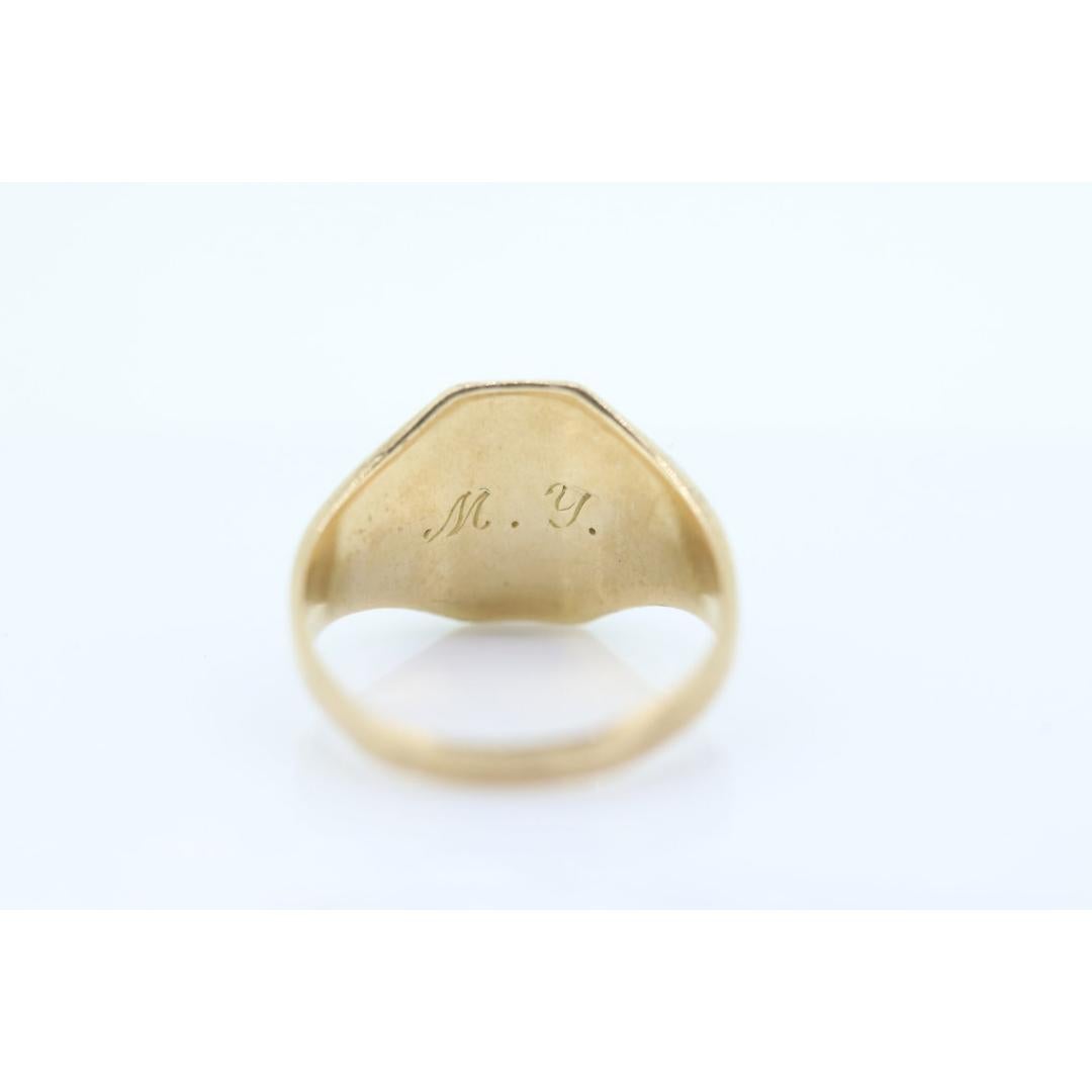 Men's JR Wood Class 1928 BHS Ring. 10k Antique BHS Jr Wood and Sons Graduation Class For Sale