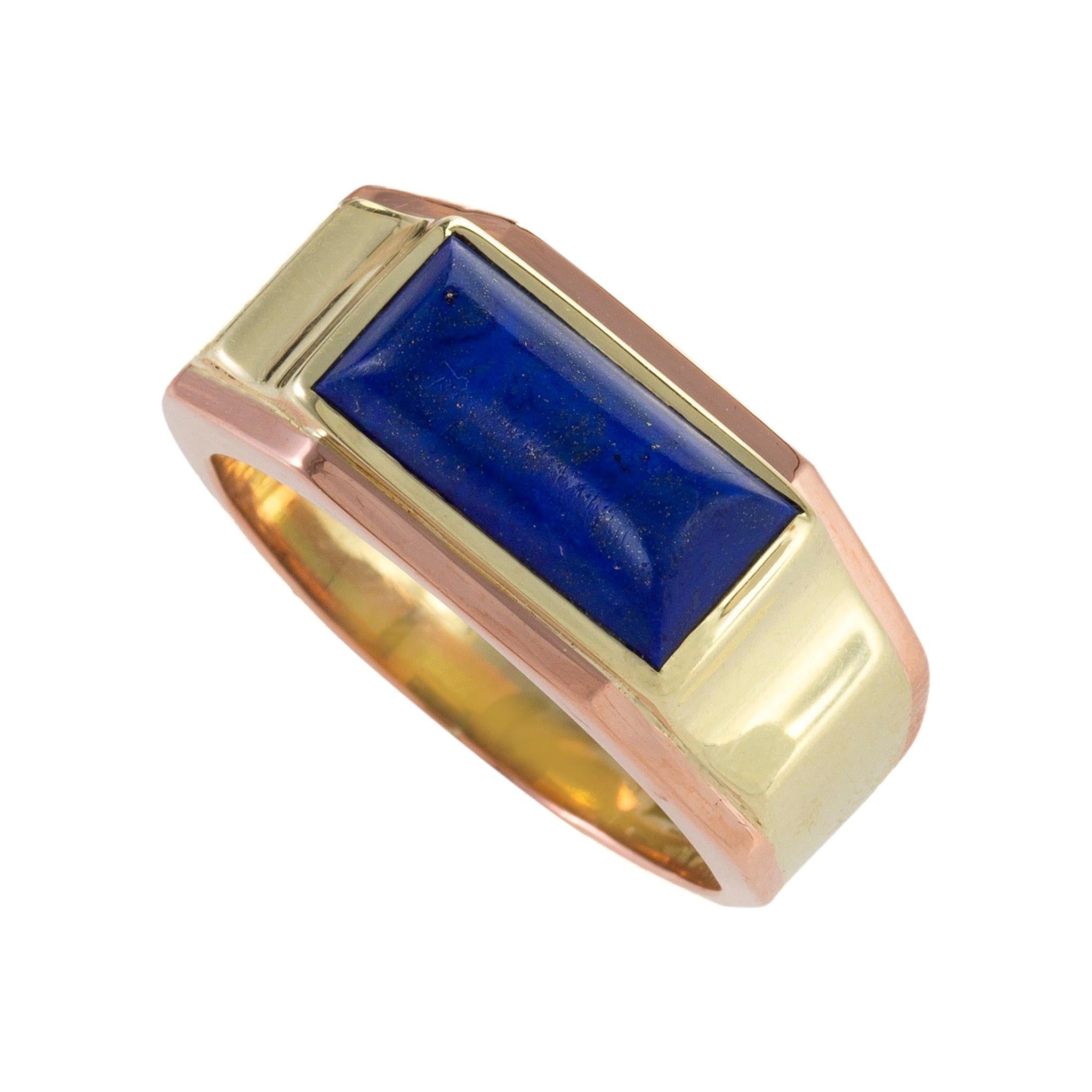 J.R. Wood & Sons Lapis Cabochon Ring For Sale