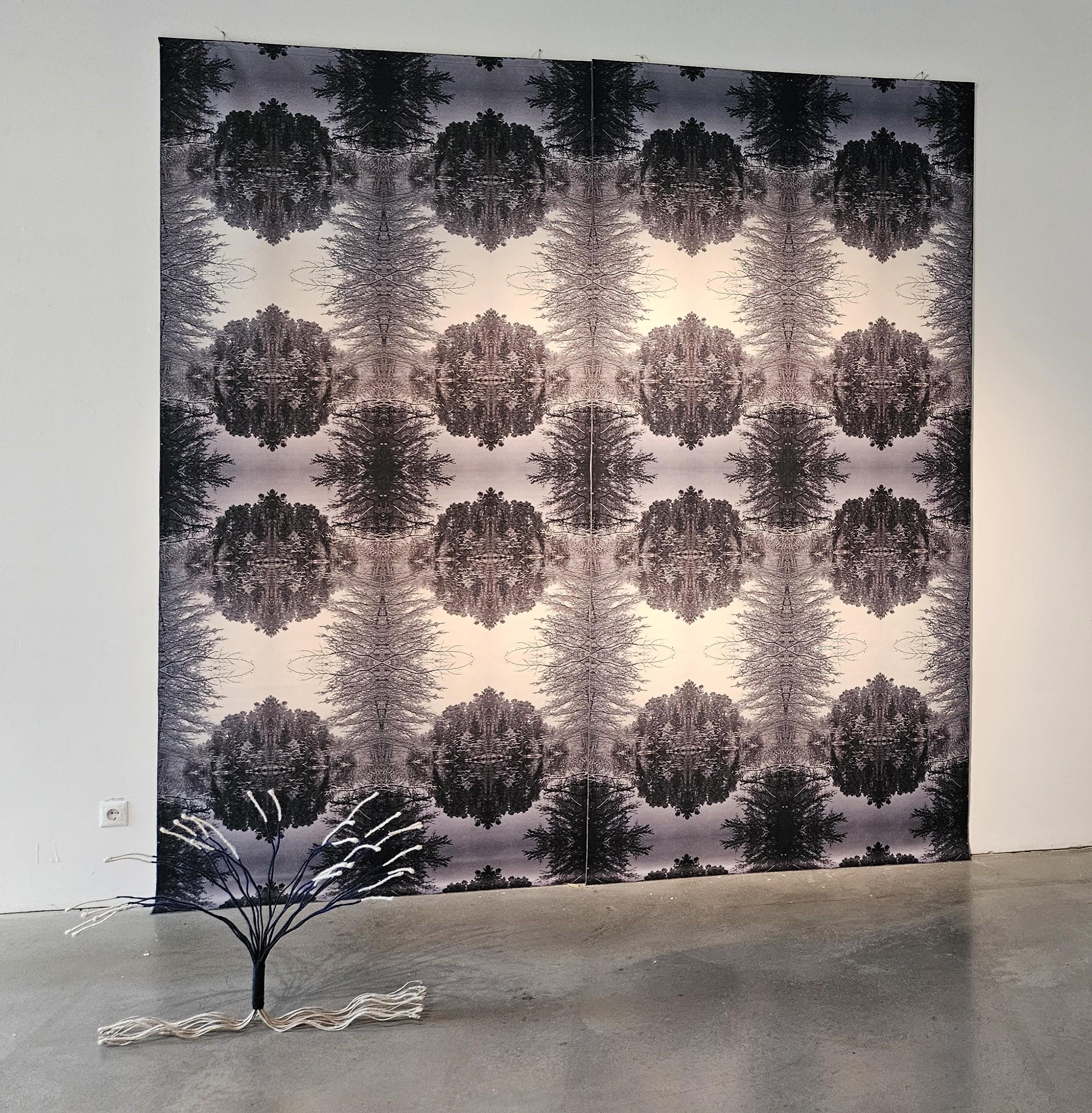 Photographic Composition Print on Silky Fabric Forest in the Island - Landscape For Sale 2