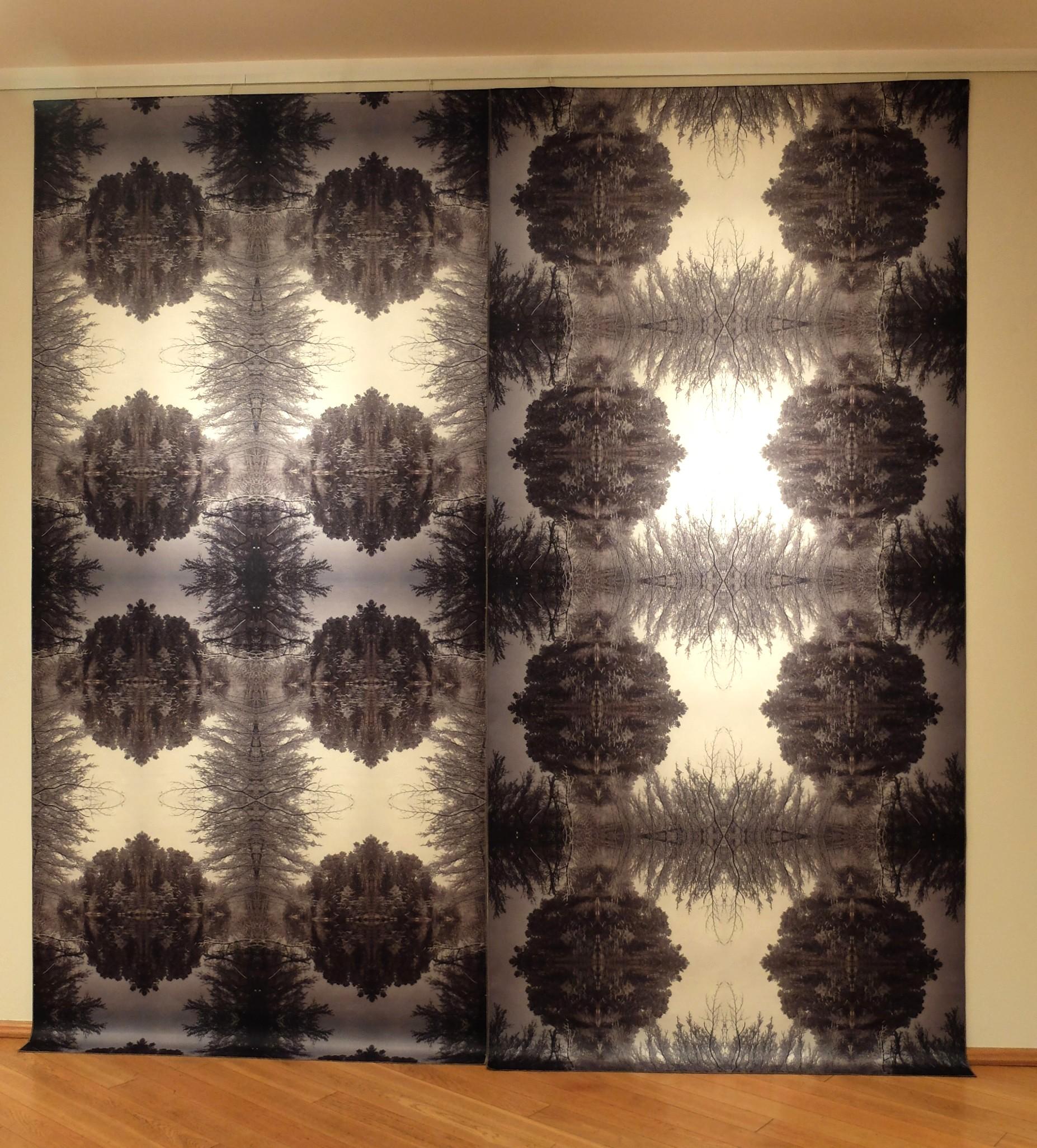 Photographic Composition Print on Silky Fabric Forest in the Island - Landscape For Sale 3