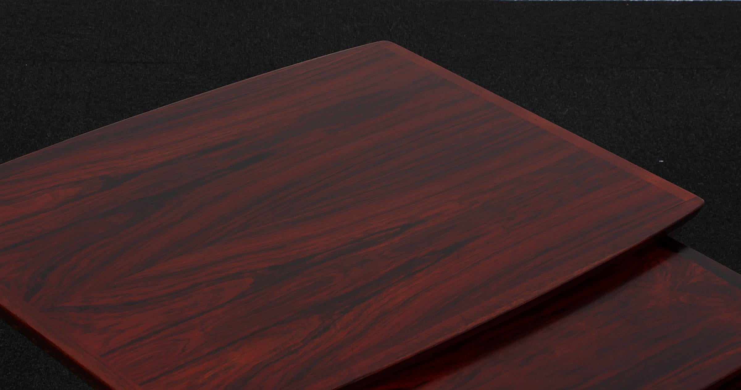 Danish Jørgen Aakjær Set of Nesting Tables, Rosewood, Denmark, 1960s For Sale