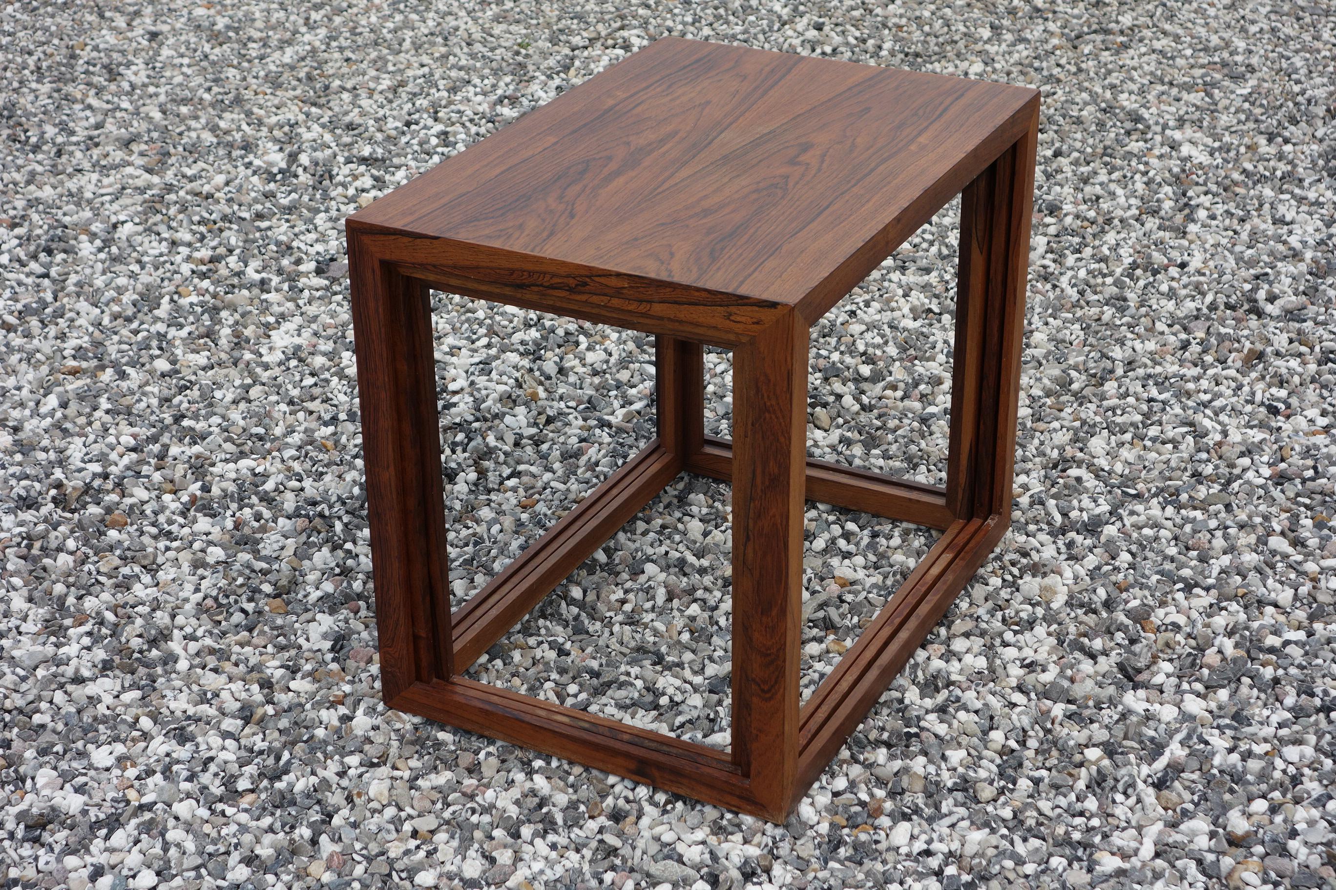 Jørgen Bækmark Cube Nesting Tables in Rosewood For Sale 6