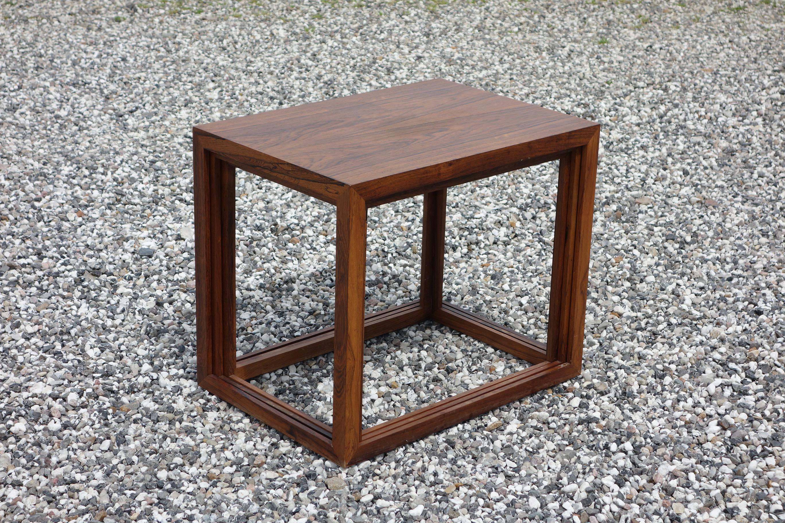 Danish Jørgen Bækmark Cube Nesting Tables in Rosewood For Sale