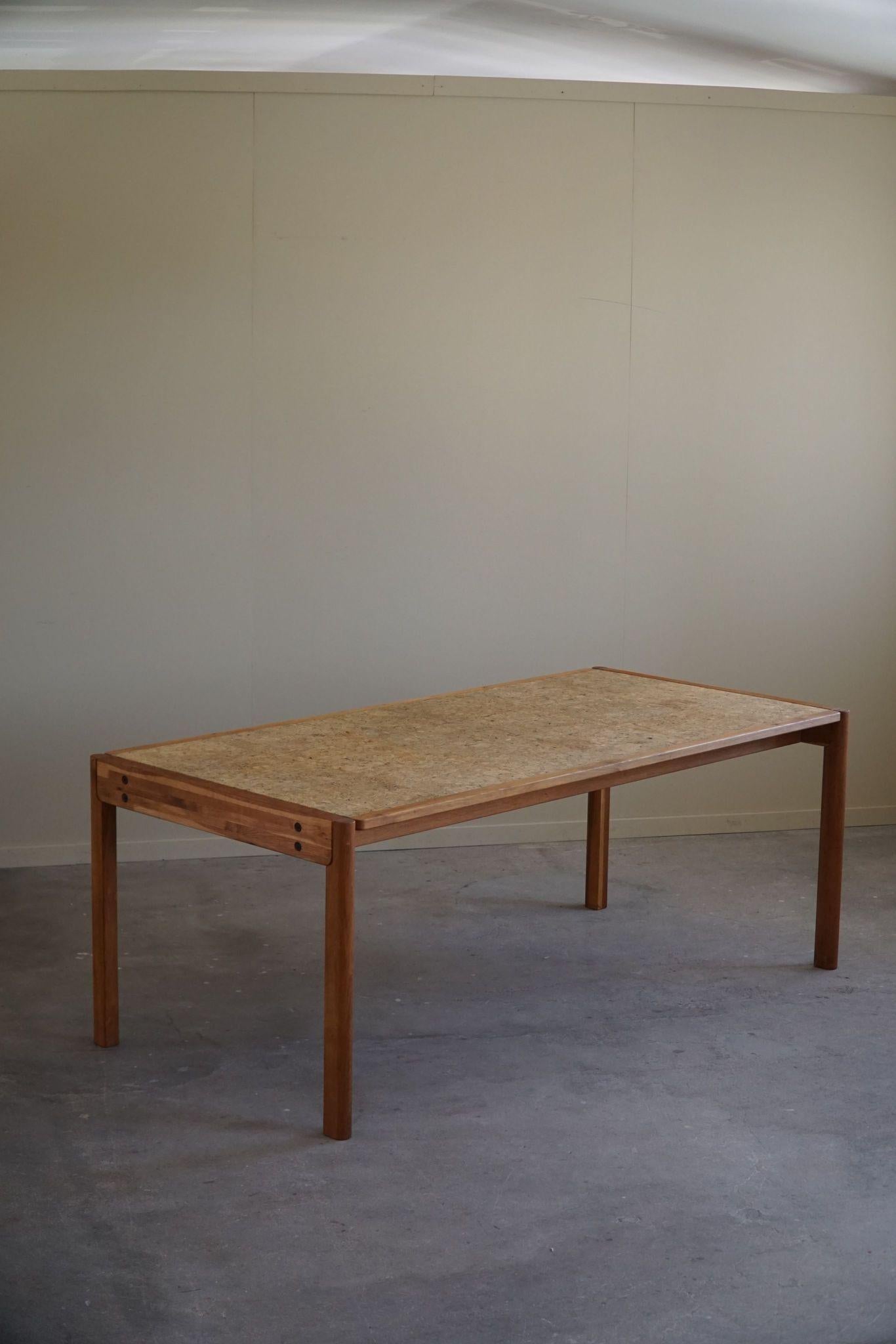 Jørgen Bækmark, Dining Table in Oak & Cork, Danish Mid Century Modern, 1960s For Sale 9