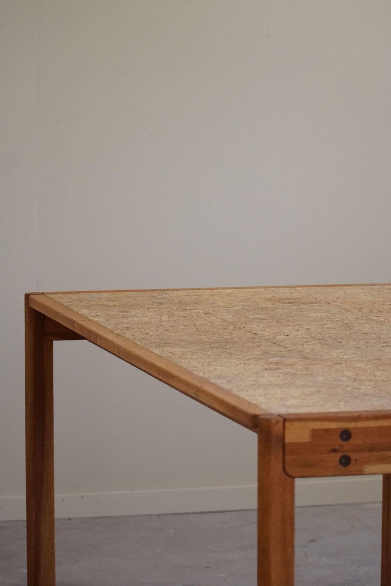 Jørgen Bækmark, Dining Table in Oak & Cork, Danish Mid Century Modern, 1960s For Sale 10