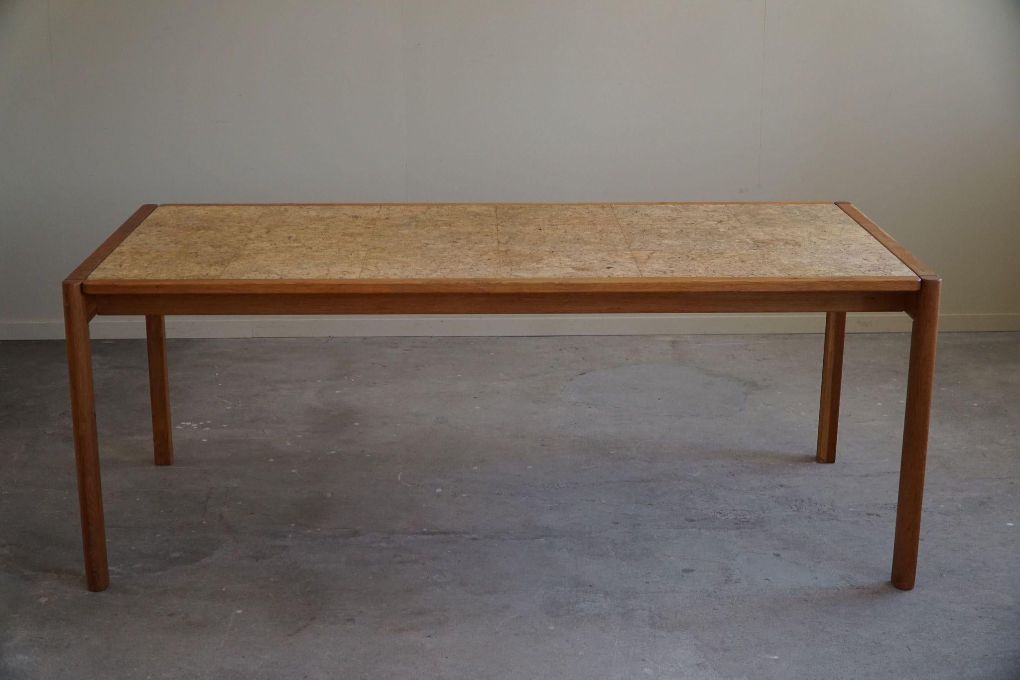 Jørgen Bækmark, Dining Table in Oak & Cork, Danish Mid Century Modern, 1960s For Sale 11