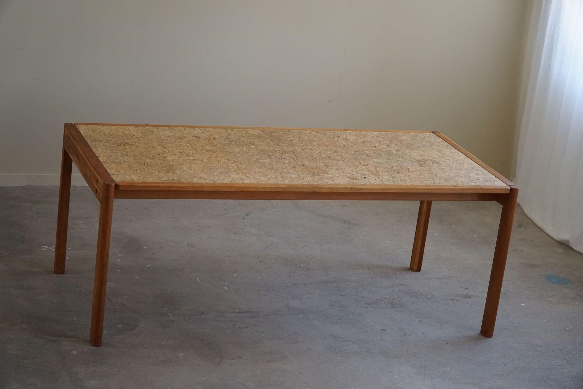 Jørgen Bækmark, Dining Table in Oak & Cork, Danish Mid Century Modern, 1960s For Sale 13