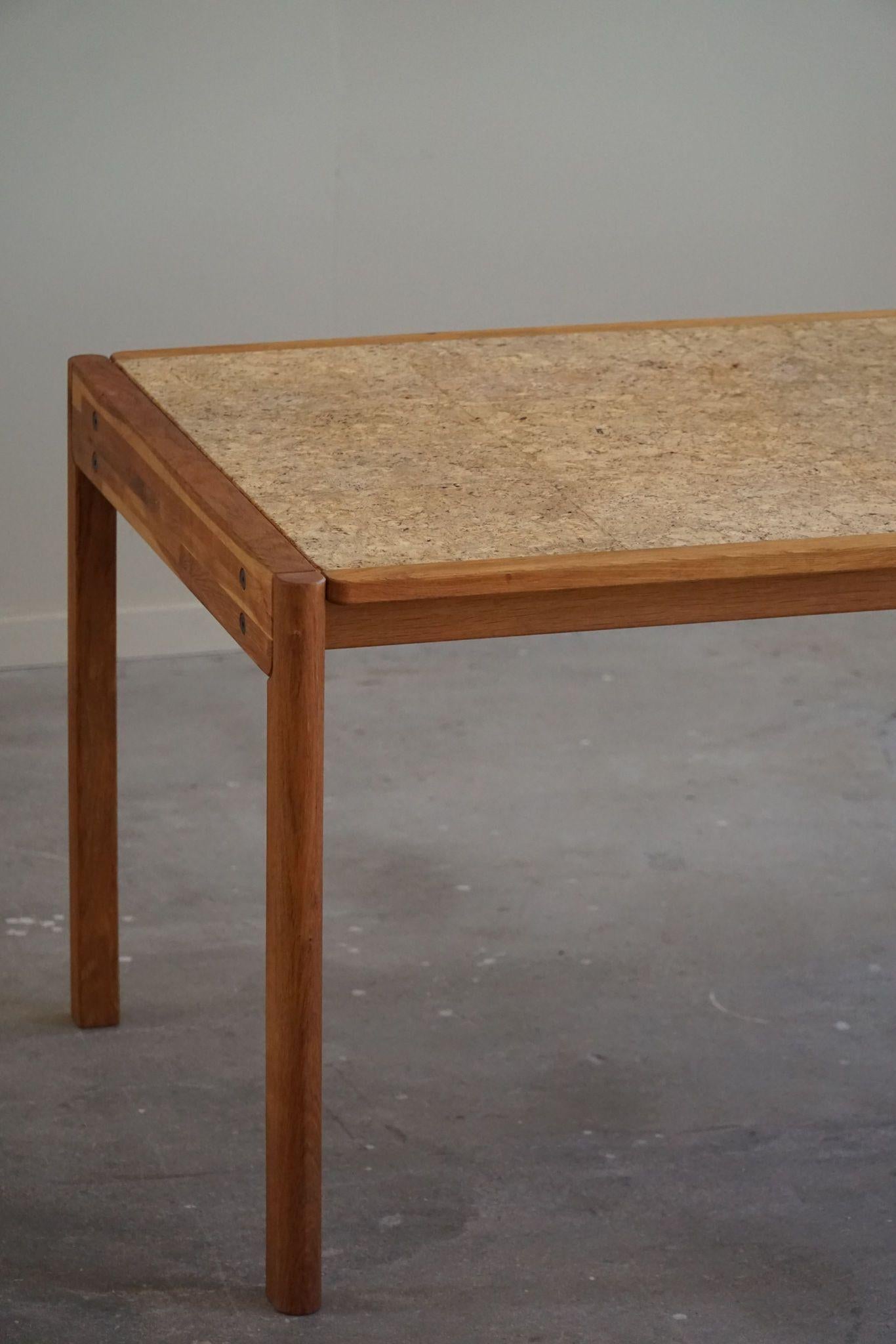 Jørgen Bækmark, Dining Table in Oak & Cork, Danish Mid Century Modern, 1960s For Sale 14