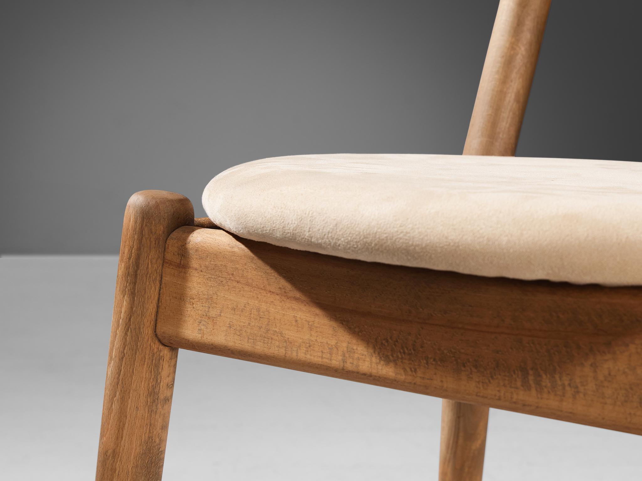 Danish Jørgen Bo and Vilhelm Wohlert ‘Louisiana’ Dining Chair in Oak and Suede  For Sale