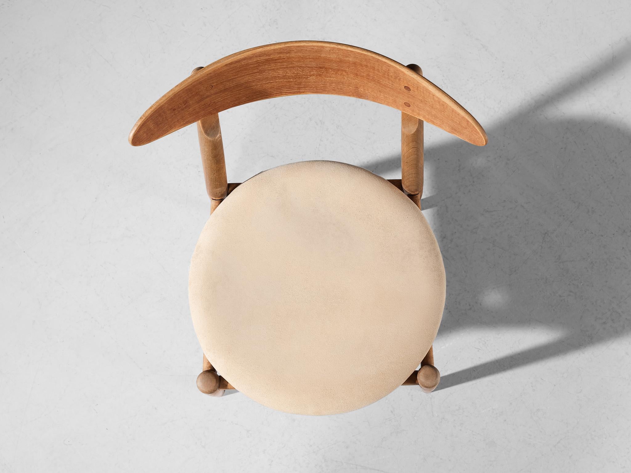 Jørgen Bo and Vilhelm Wohlert ‘Louisiana’ Dining Chair in Oak and Suede  For Sale 1