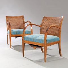Jørgen Christensen a Pair of Nut Wood Armchairs, 1929