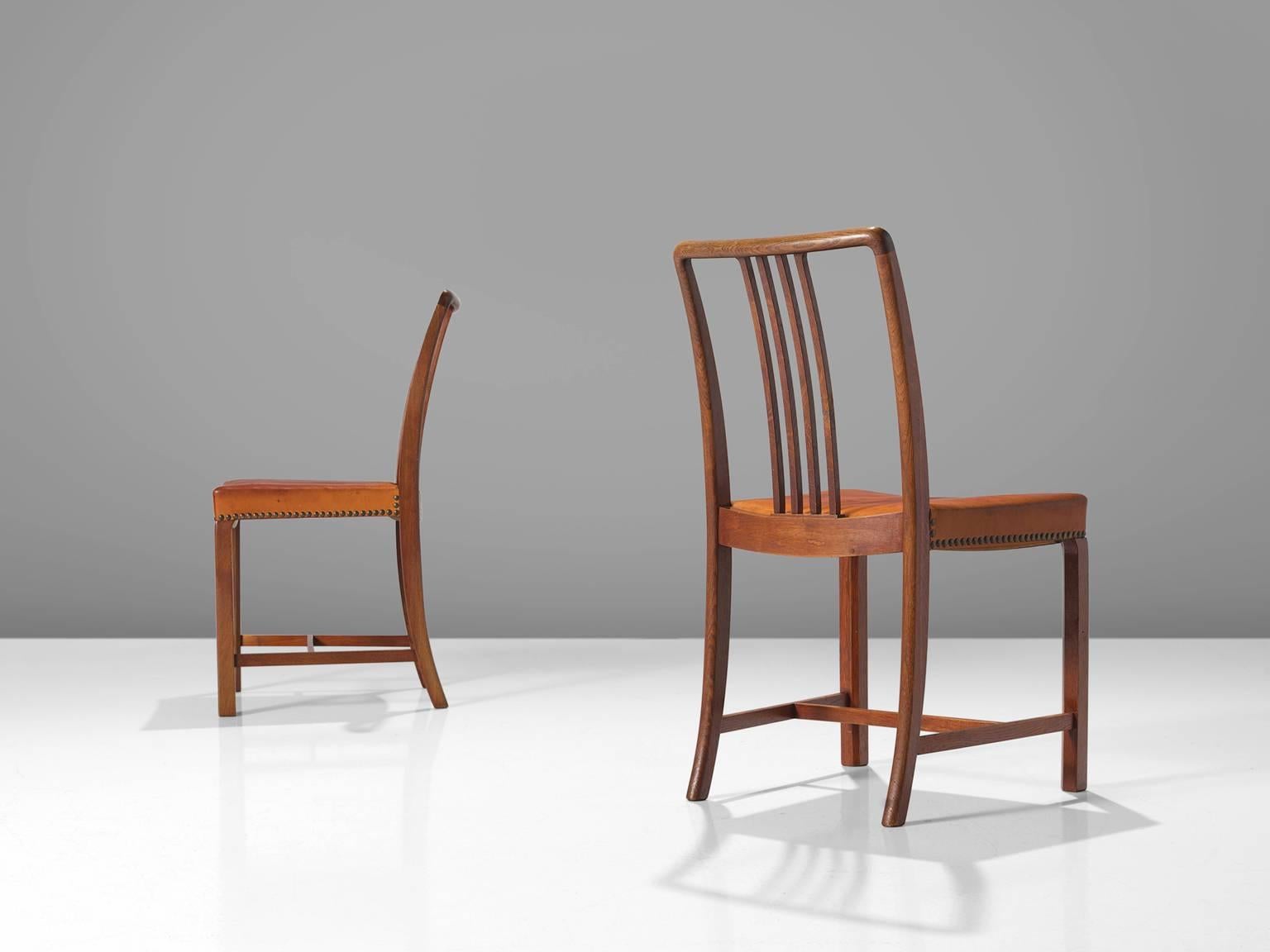 Danish Jørgen Christensen Original Cognac Leather Chairs