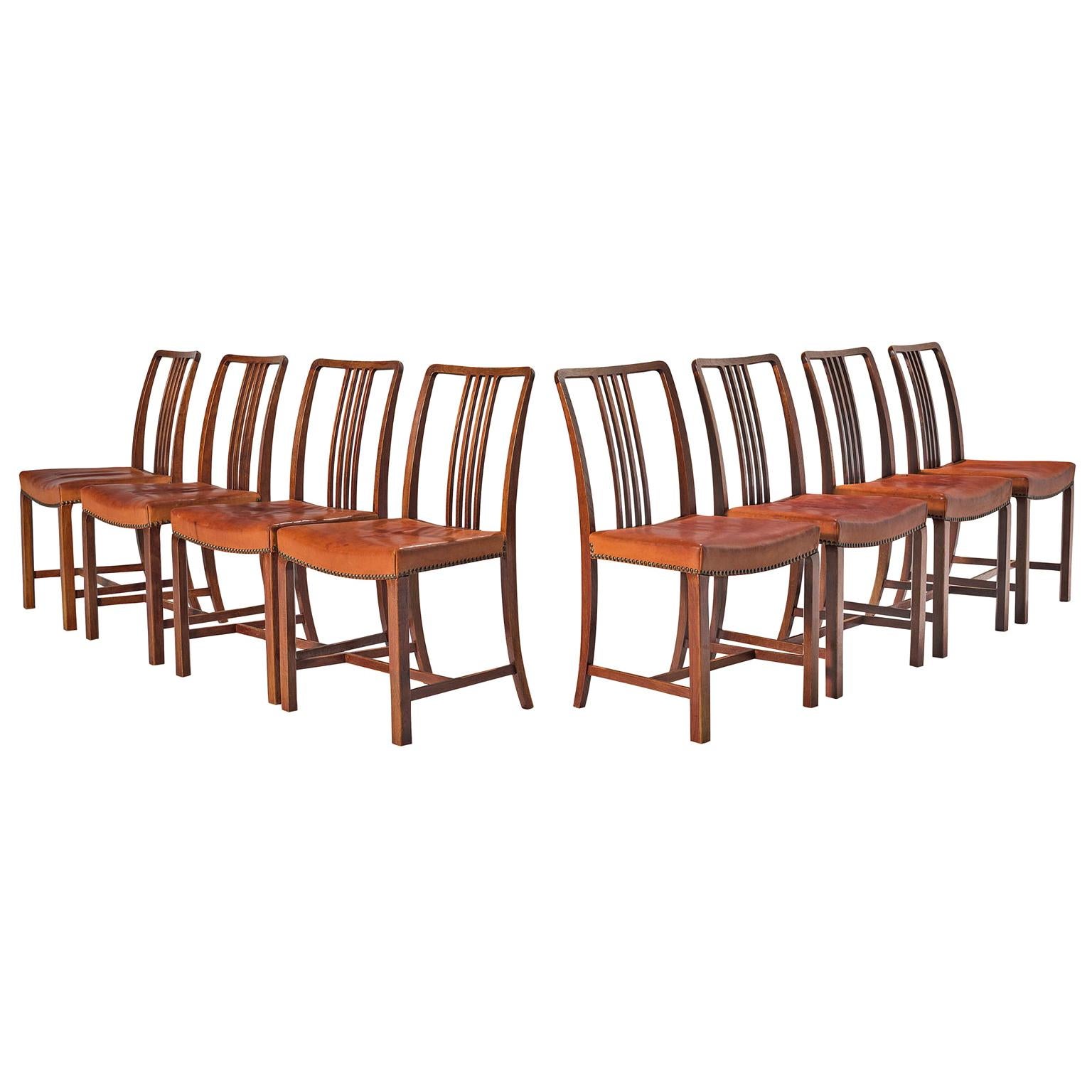 Jørgen Christensen Original Cognac Leather Chairs