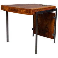 Retro Jørgen Groth Midcentury Scandinavian Writing Desk Rosewood Steel Heluf Poulsen