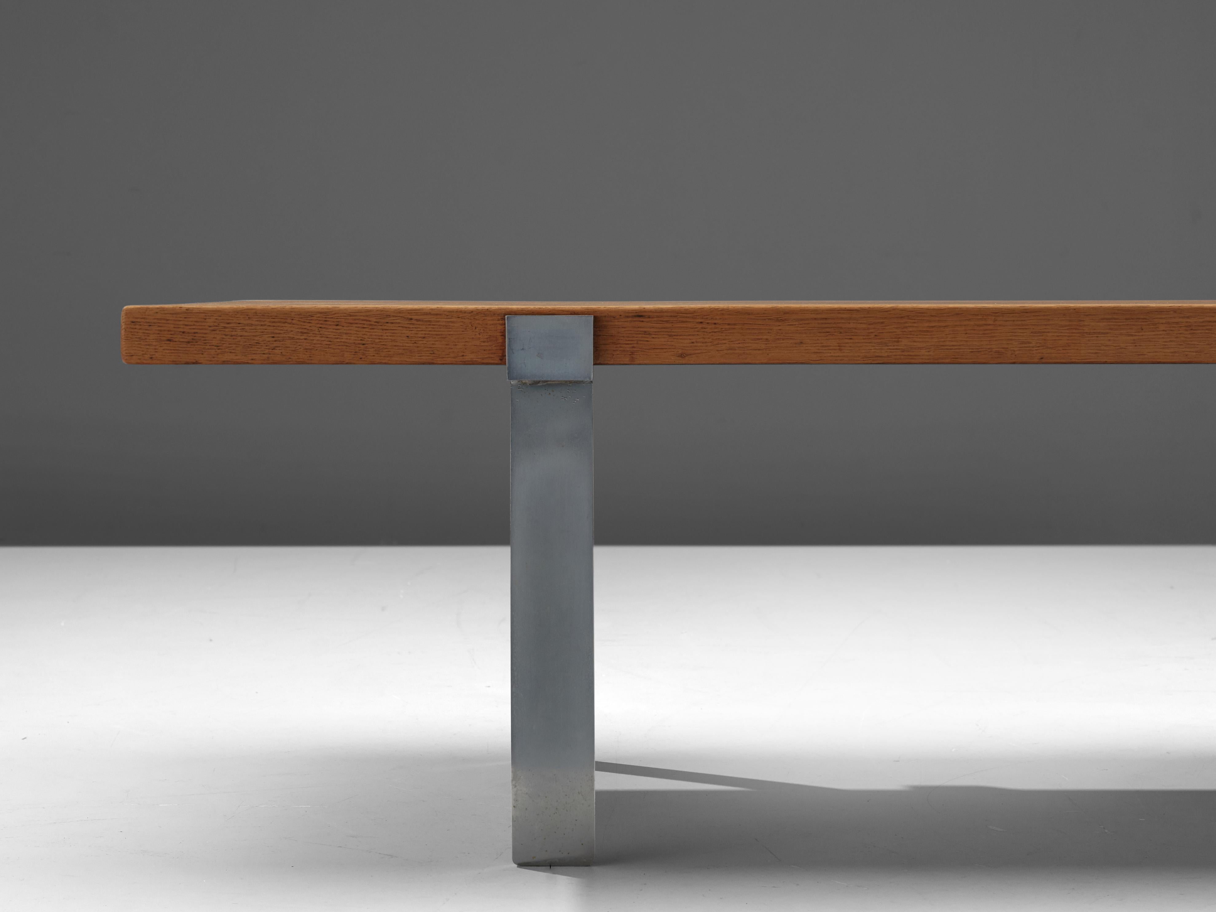 Jørgen Høj for Niels Vitsøe Long Coffee Table in Oak and Steel  3