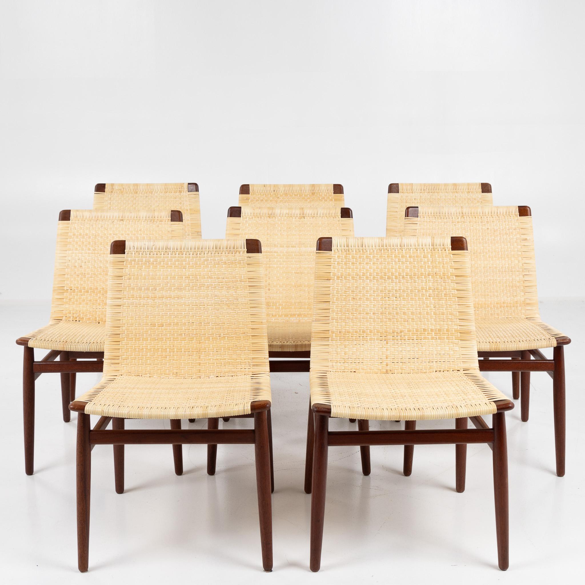 Set of 8 rare dining chairs in teak by Jørgen Høj For Sale 3
