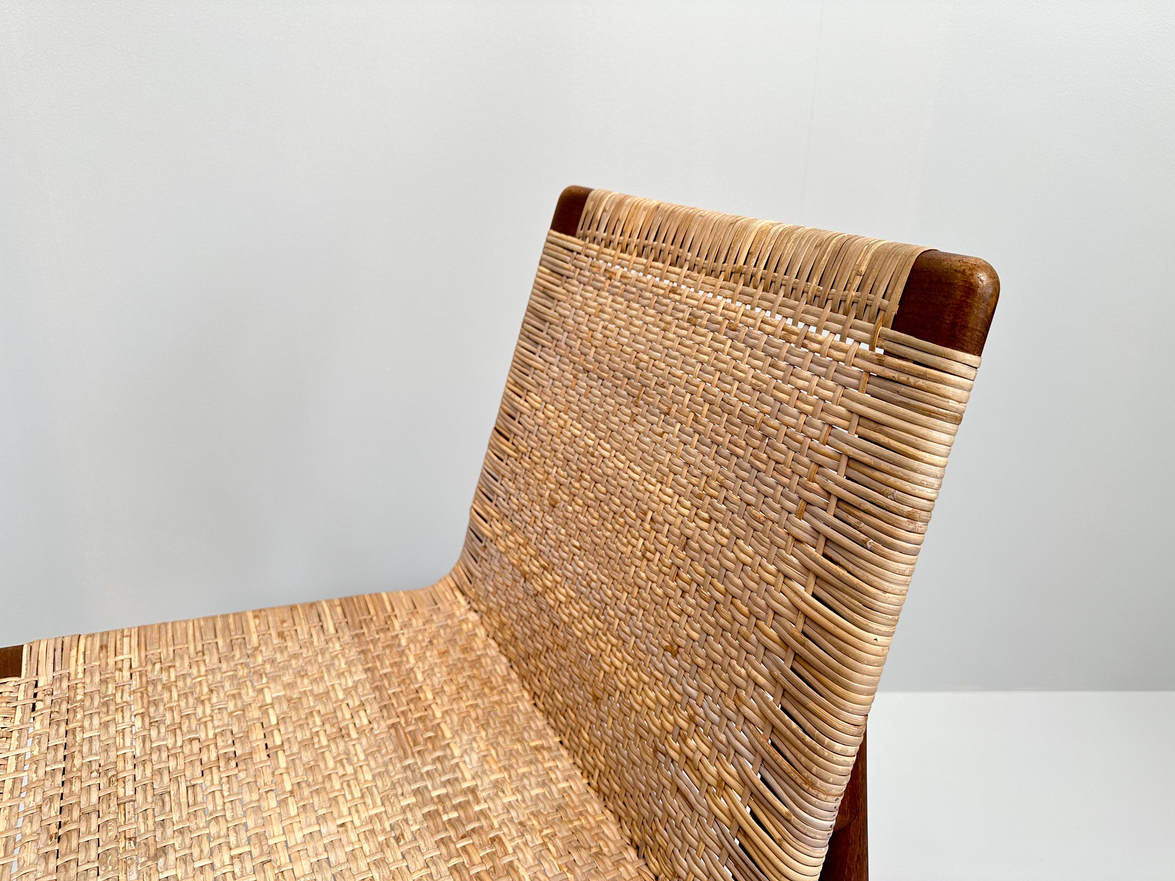 Jørgen Høj Teak and Rattan Chair for Thorald Madsen, Denmark, 1950s For Sale 4
