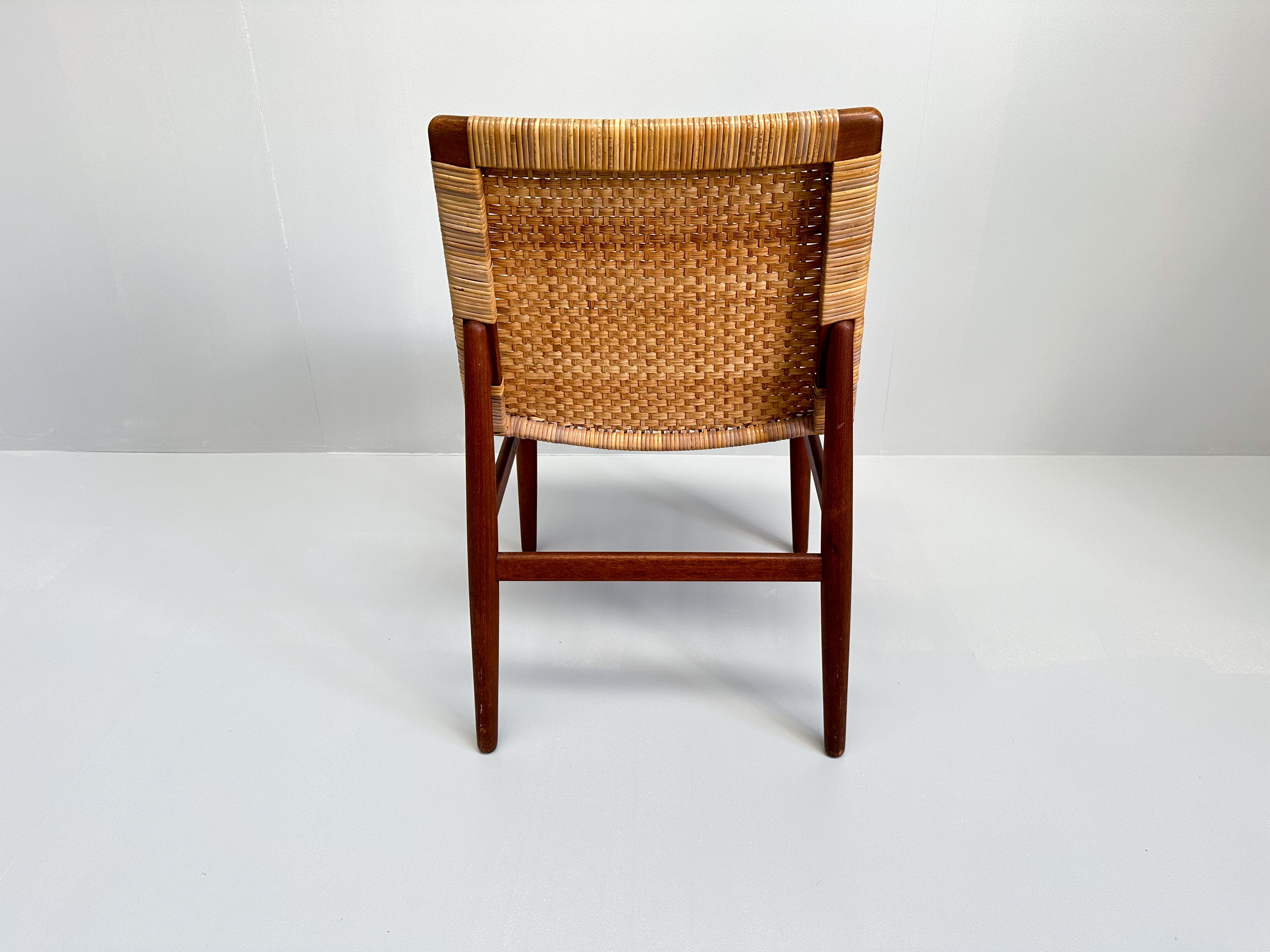 Jørgen Høj Teak and Rattan Chair for Thorald Madsen, Denmark, 1950s For Sale 7
