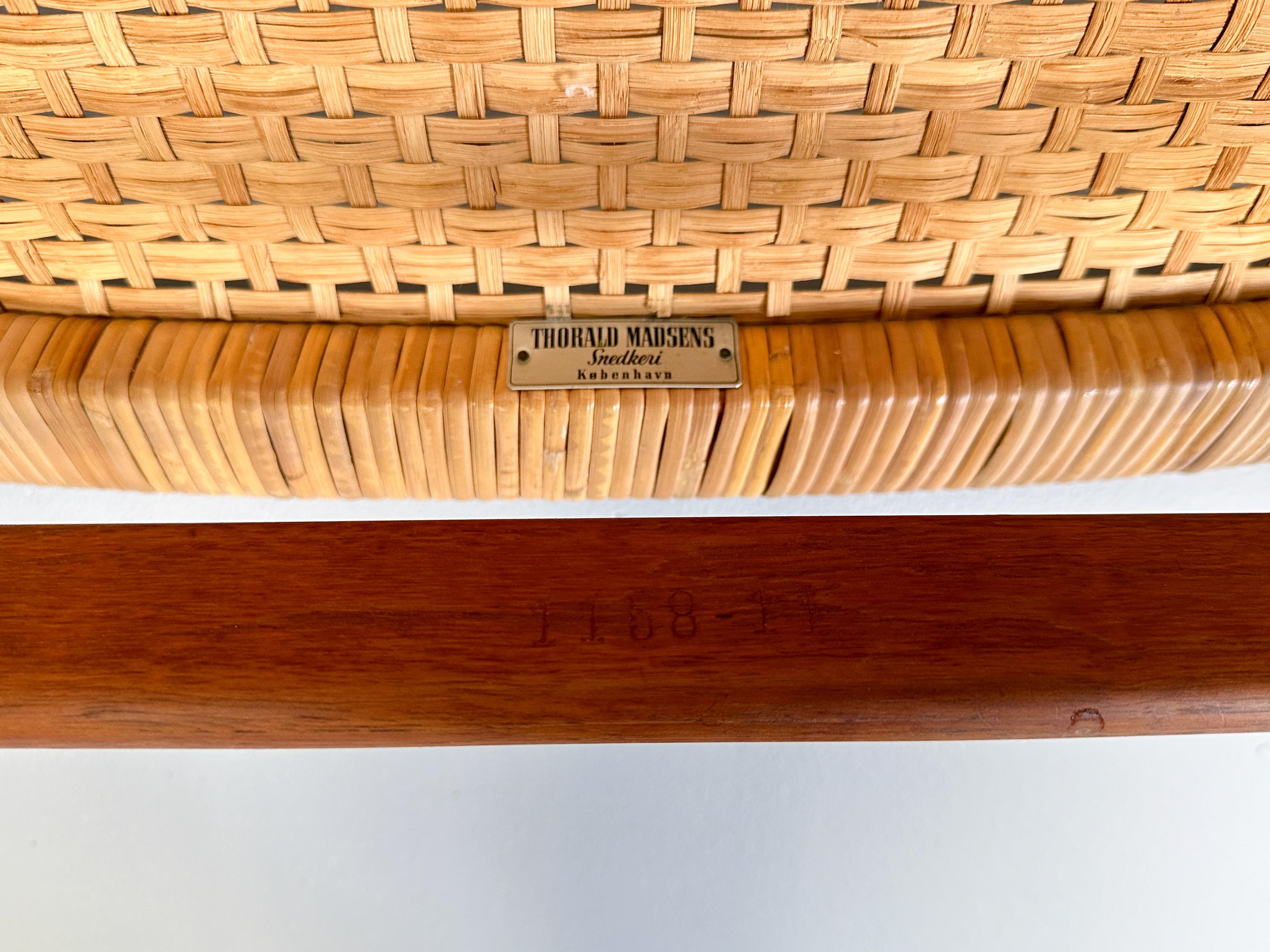 Jørgen Høj Teak and Rattan Chair for Thorald Madsen, Denmark, 1950s For Sale 10