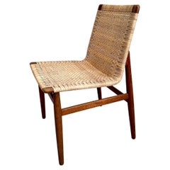 Jørgen Høj Teak and Rattan Chair for Thorald Madsen, Denmark, 1950s