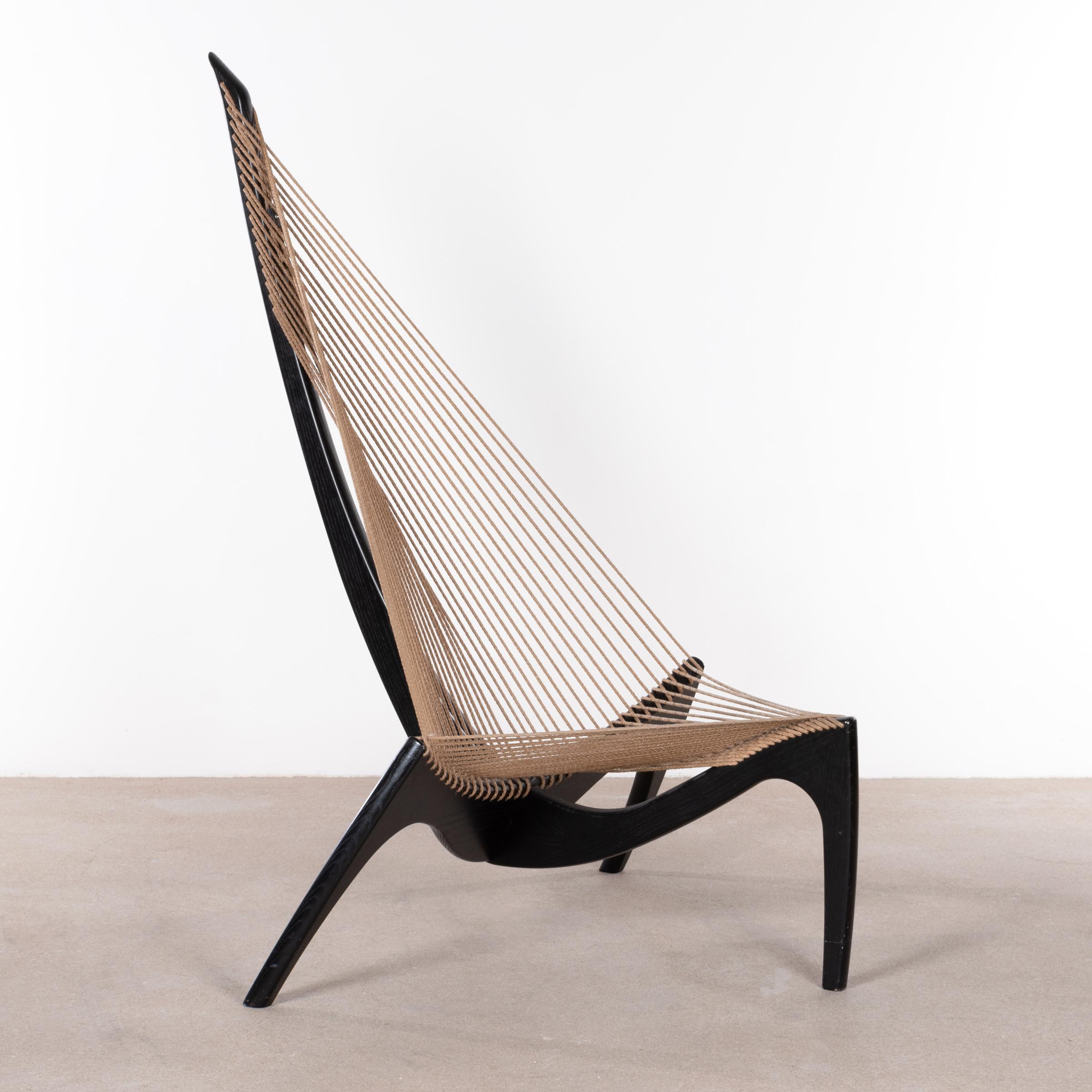 Jørgen Høvelskov Black Harp Lounge Chair for Jørgen Christensens 1