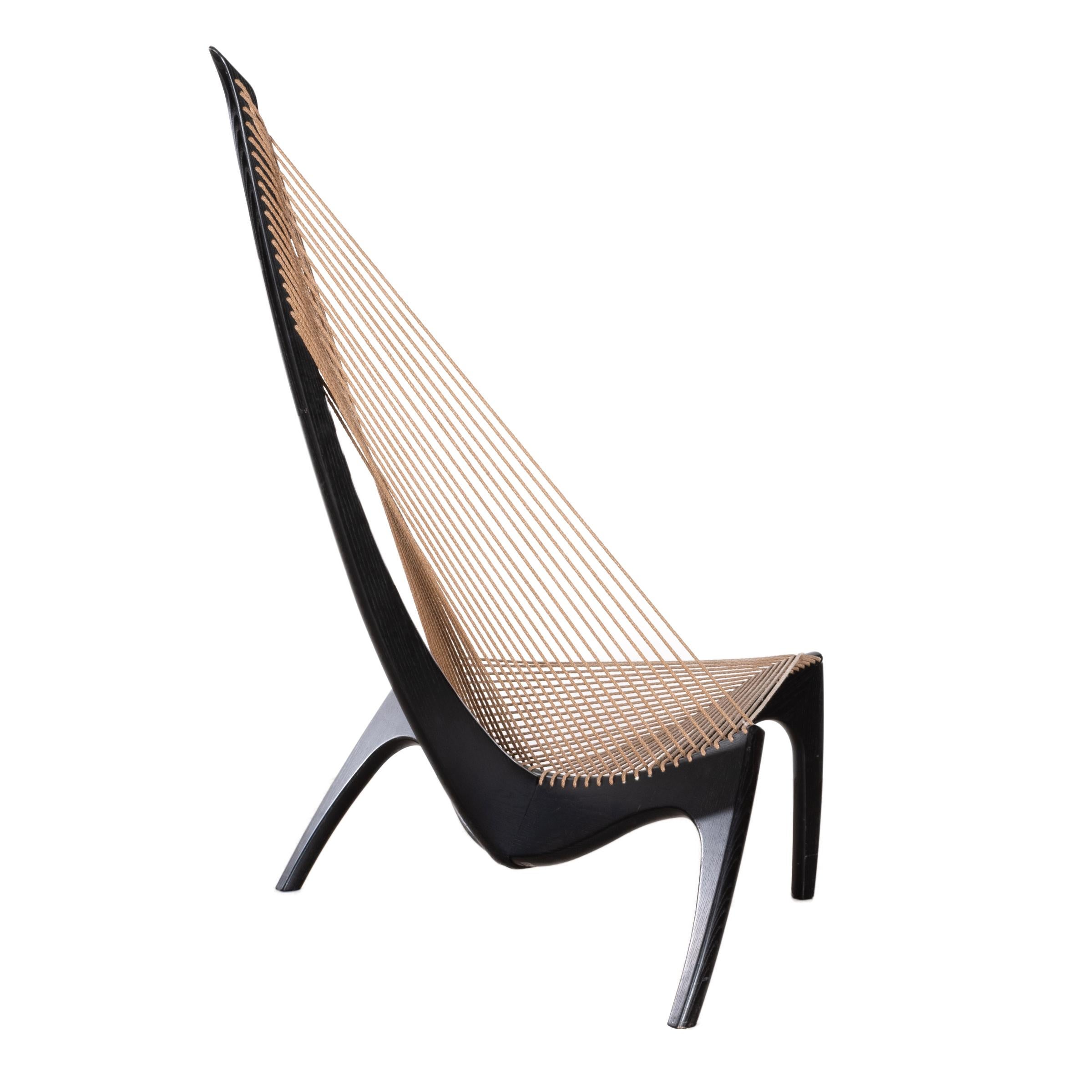 Jørgen Høvelskov Black Harp Lounge Chair for Jørgen Christensens