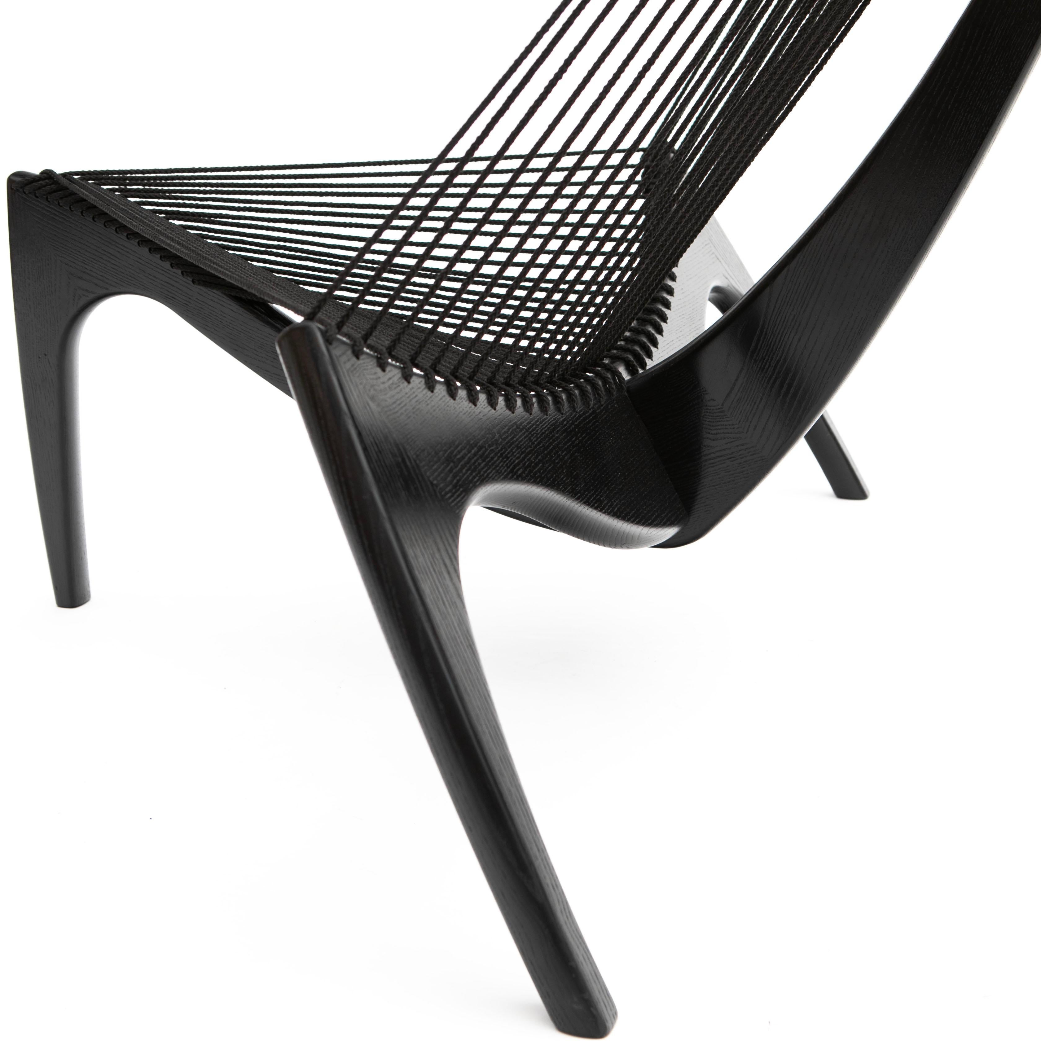 Jørgen Høvelskov Harp Chair in Black Wood and String For Sale 4