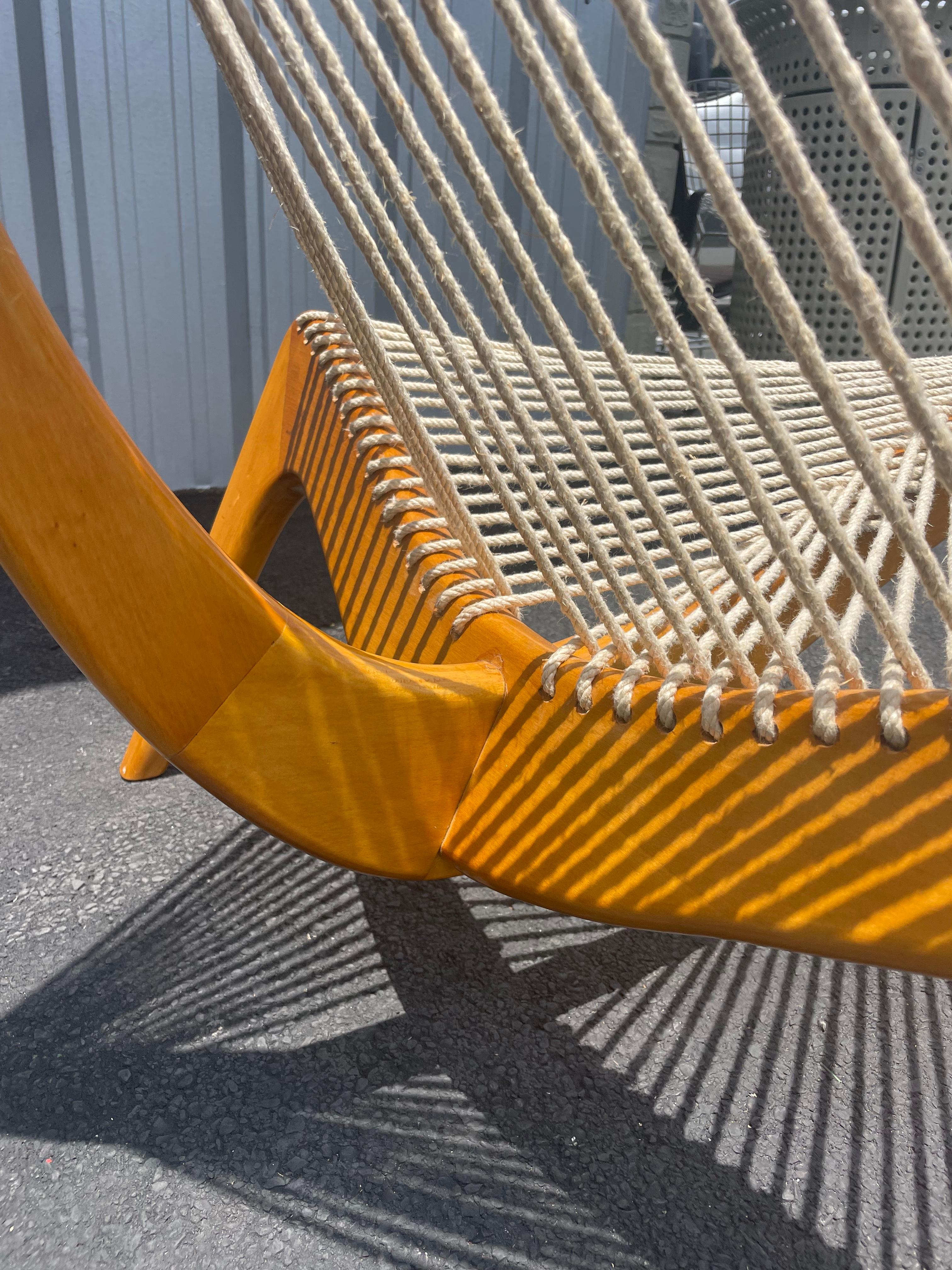 Rope Jørgen Høvelskov Harp Sculptural Chair, Denmark, circa 1960s