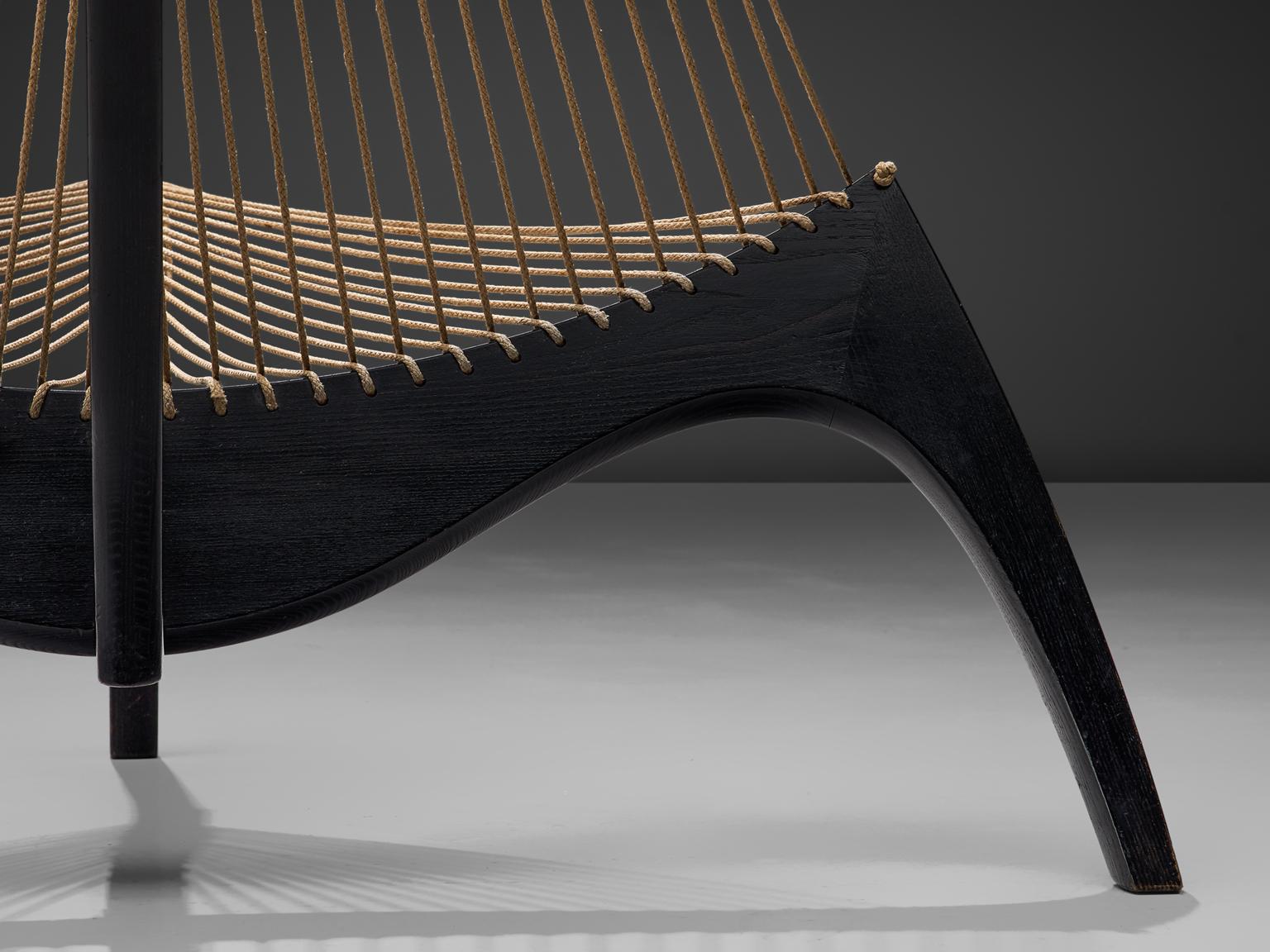 Mid-20th Century Jørgen Høvelskov Original Ebonized 'Harp' Chair