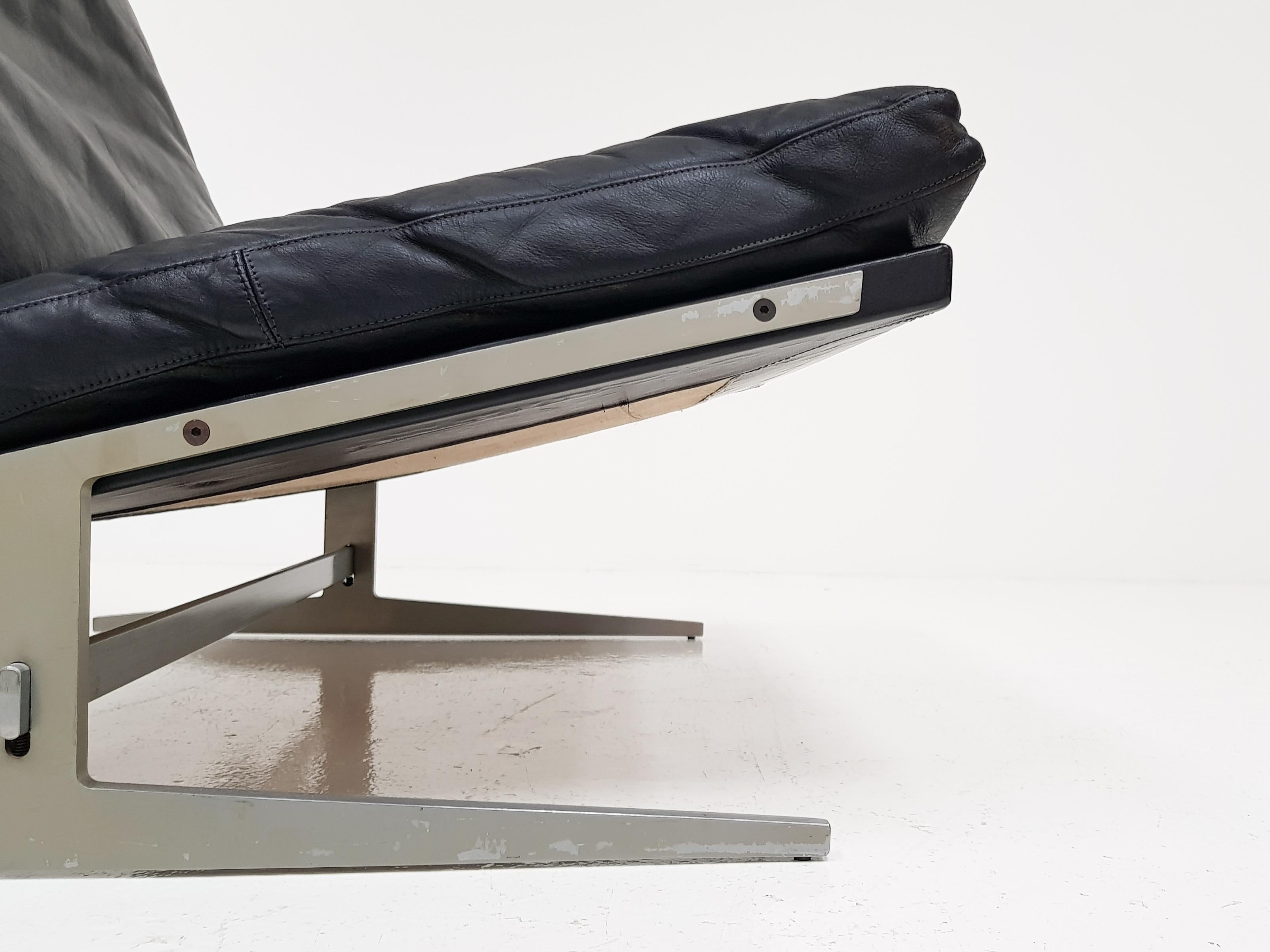 Jørgen Kastholm & Preben Fabricius Black Leather Easy Chair, Model Bo-561, 1962 4