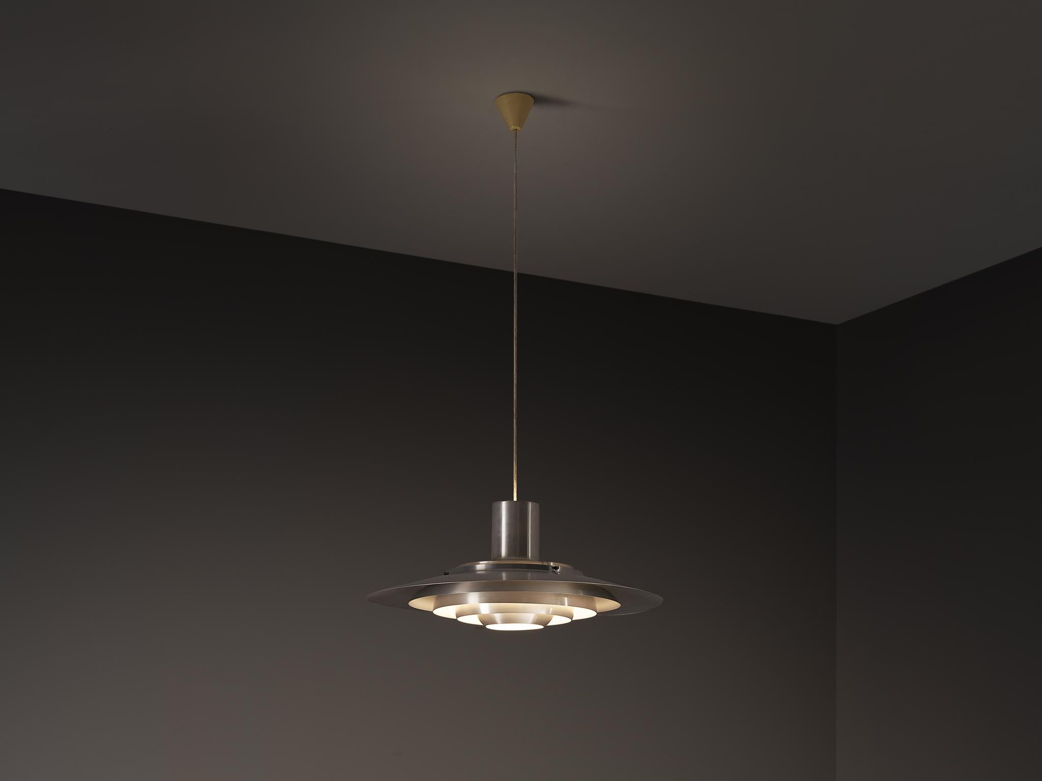 Jørgen Kastholm & Preben Fabricius Kronleuchter aus Aluminium (Skandinavische Moderne) im Angebot