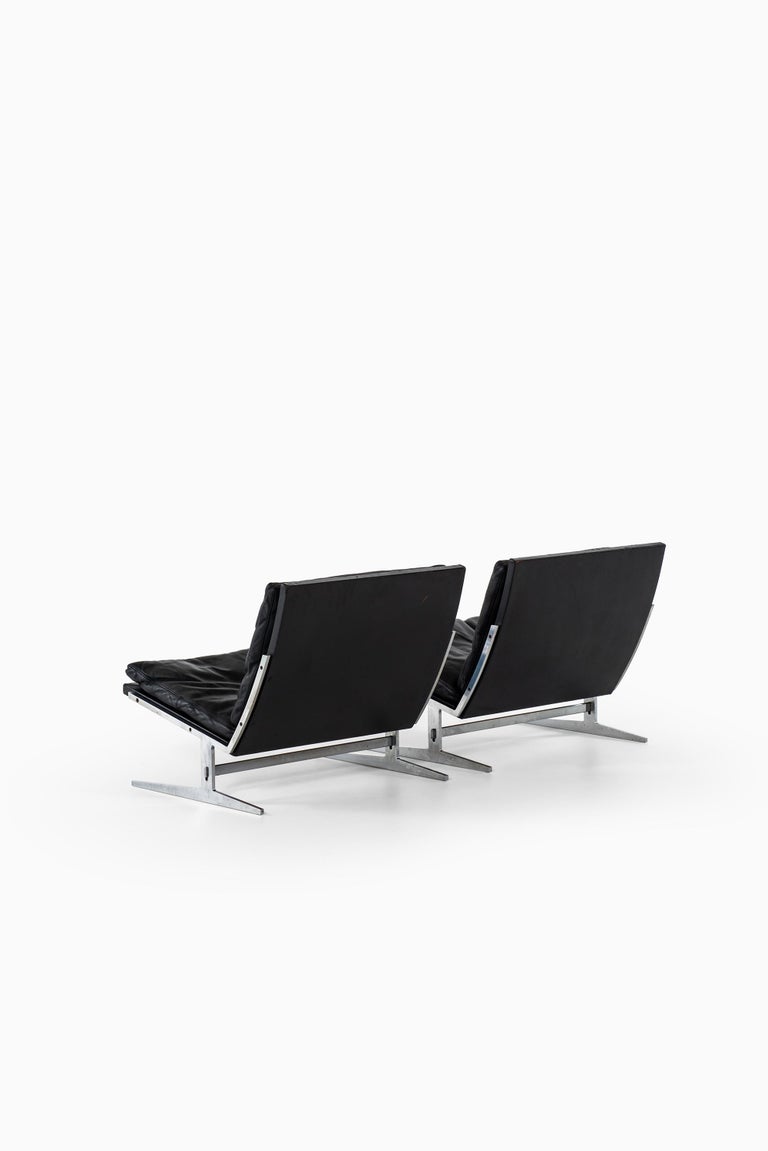 Steel Jørgen Kastholm & Preben Fabricius Easy Chairs Model Bo-561 by Bo-Ex in Denmark  For Sale