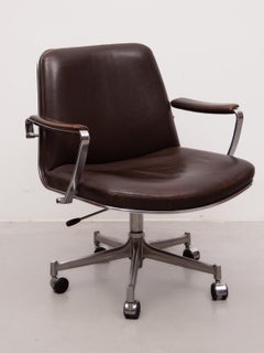 Jørgen Kastholm & Preben Fabricius Exclusief Desk Chair in Brown Leather