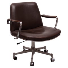 Jørgen Kastholm & Preben Fabricius Exclusief Desk Chair in Brown Leather