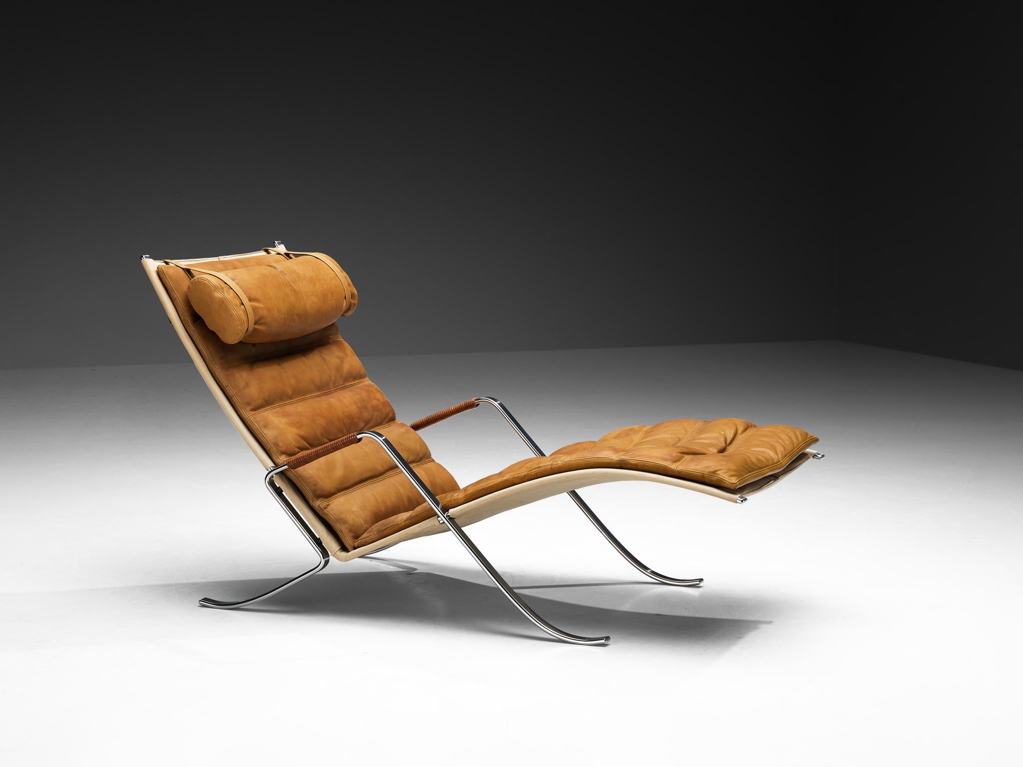 Jørgen Kastholm & Preben Fabricius 'Grasshopper' Chaise Longue in Leather For Sale 1