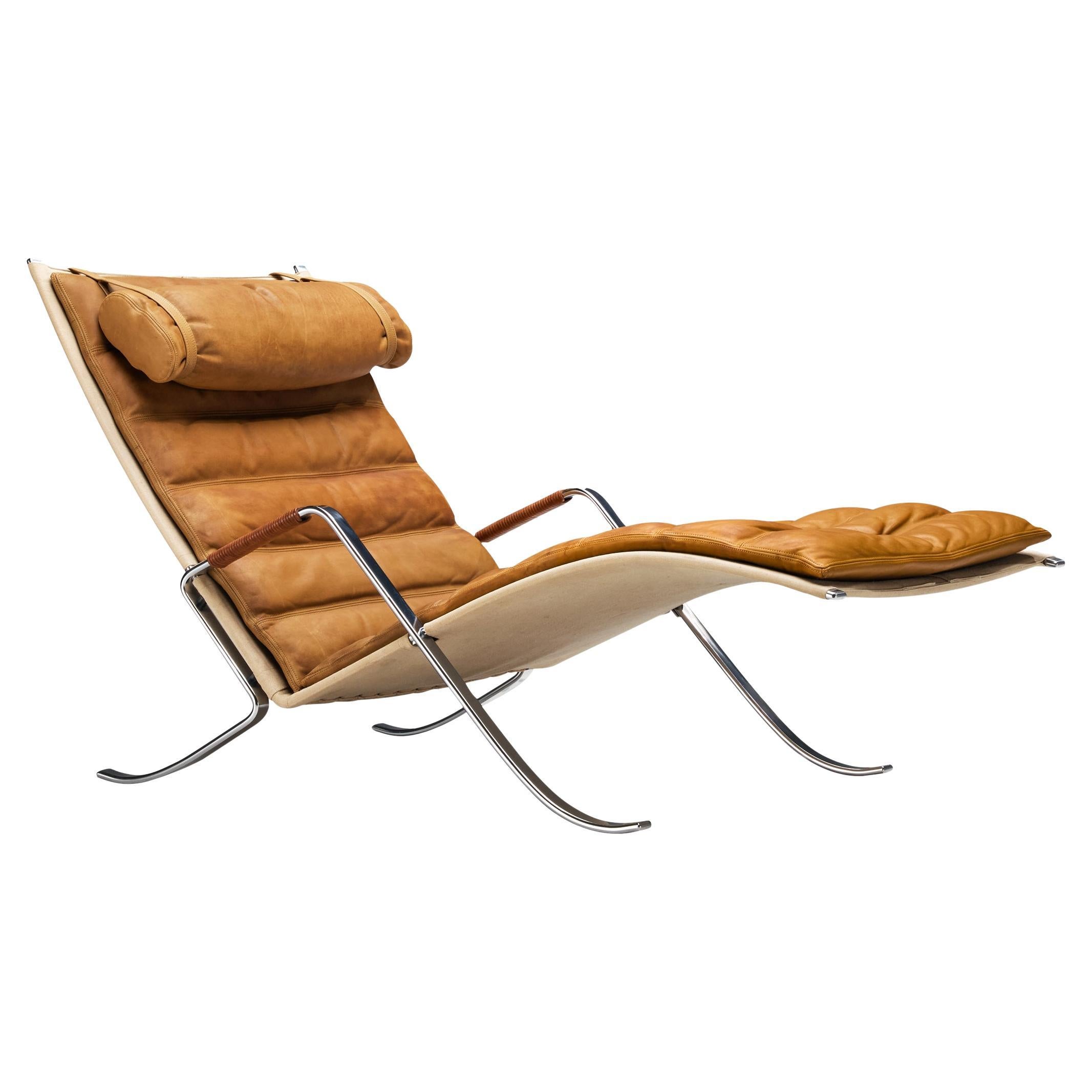 Jørgen Kastholm & Preben Fabricius 'Grasshopper' Chaise Longue in Leather