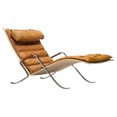 Jørgen Kastholm & Preben Fabricius 'Grasshopper' Chaise Longue aus Leder