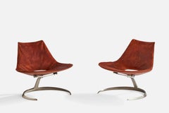 Jørgen Kastholm & Preben Fabricius, Lounge Chairs, Leather, Steel, Denmark, 1960
