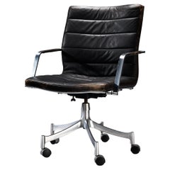 Jørgen Lund y Ole Larsen para Silla de escritorio Bo-Ex de cuero negro