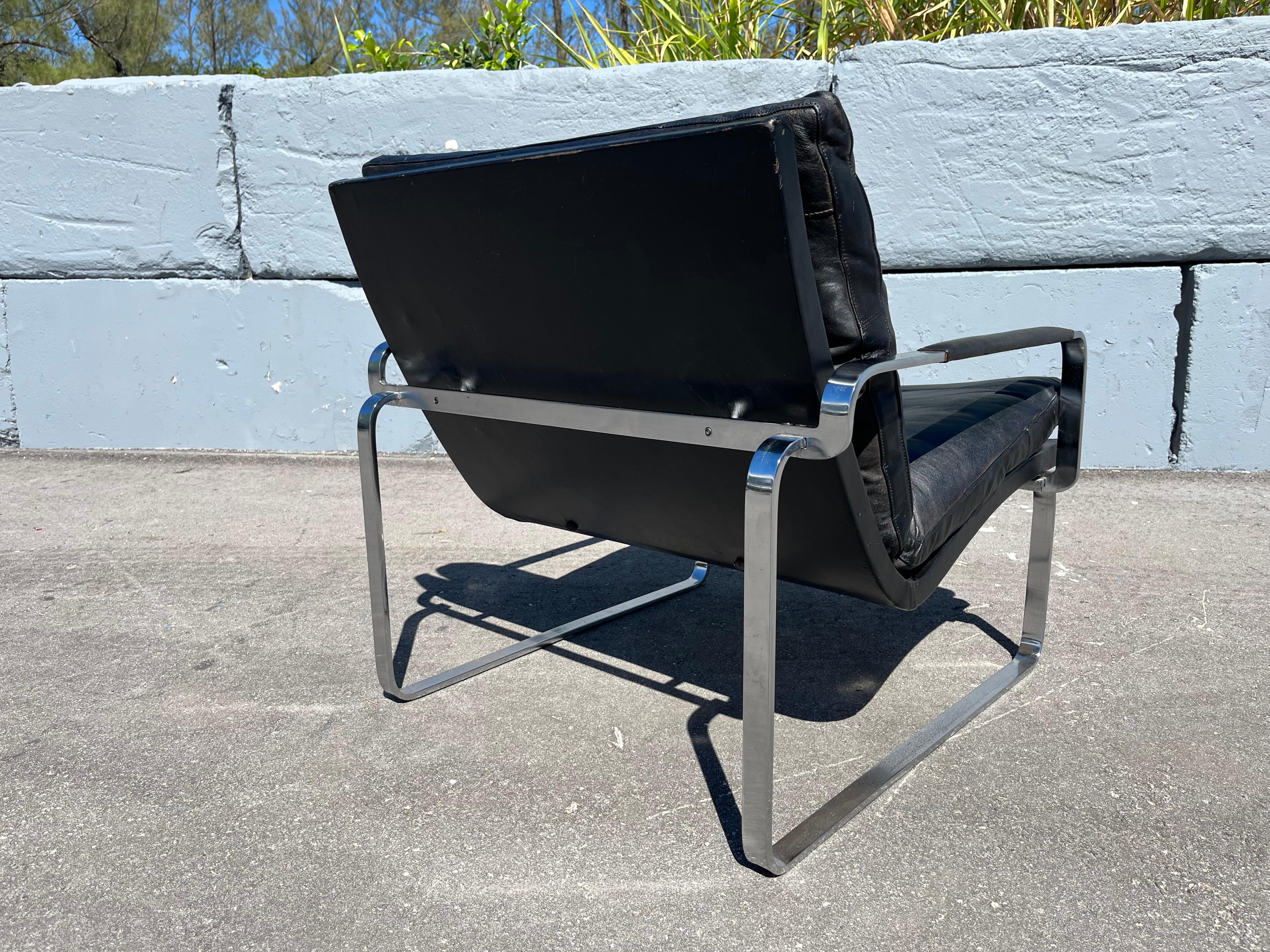 Jørgen Lund & Ole Larsen Loungesessel-Paar aus schwarzem Leder im Angebot 6