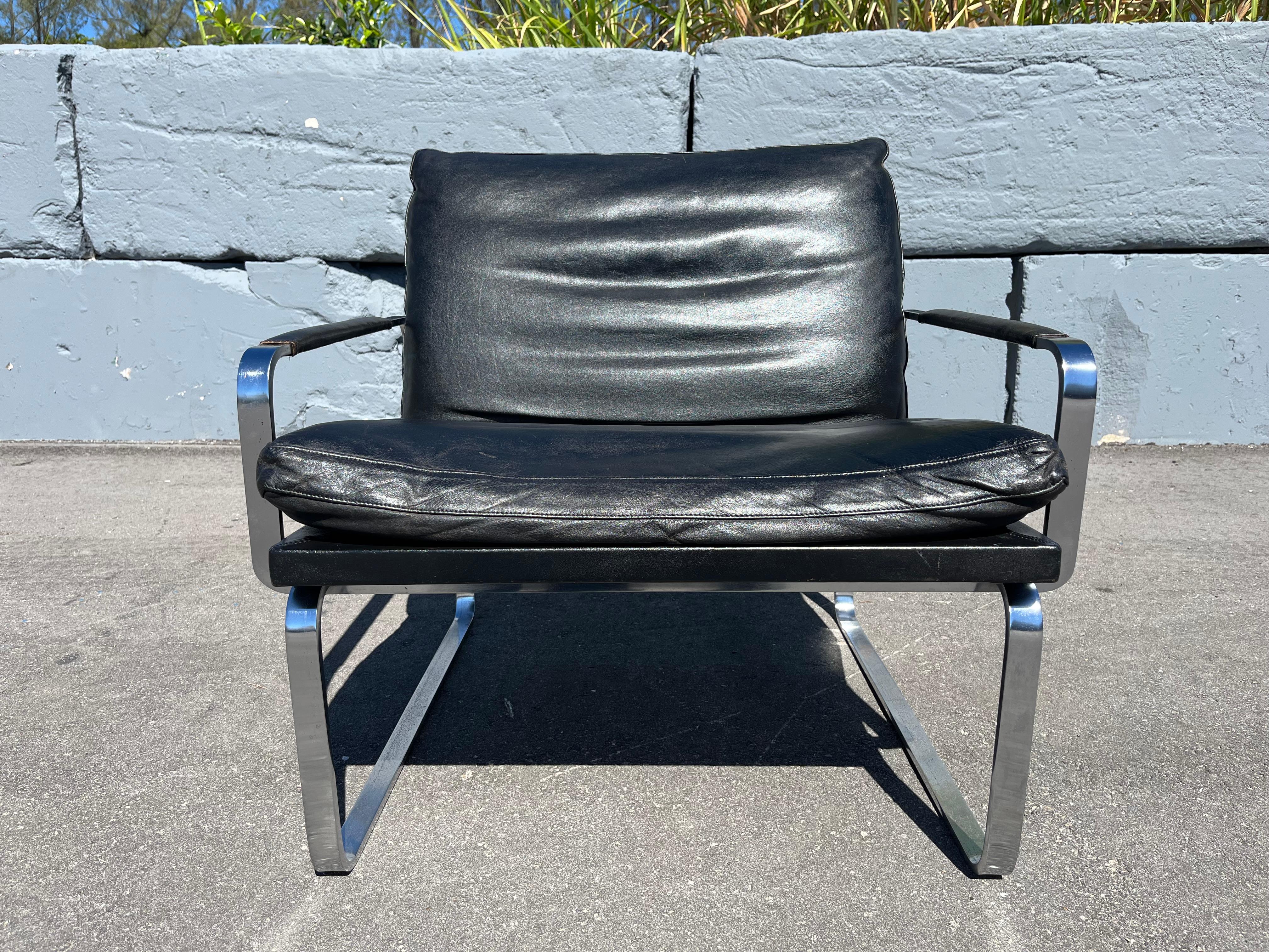 Jørgen Lund & Ole Larsen Loungesessel-Paar aus schwarzem Leder im Angebot 13