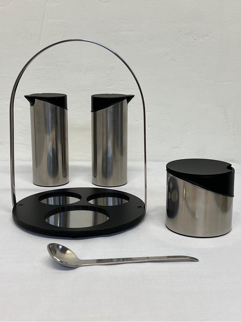 Jørgen Møller Complet Service Tray Set, Oil and Vinegar Bottles and Mustard Bowl For Sale at 1stDibs