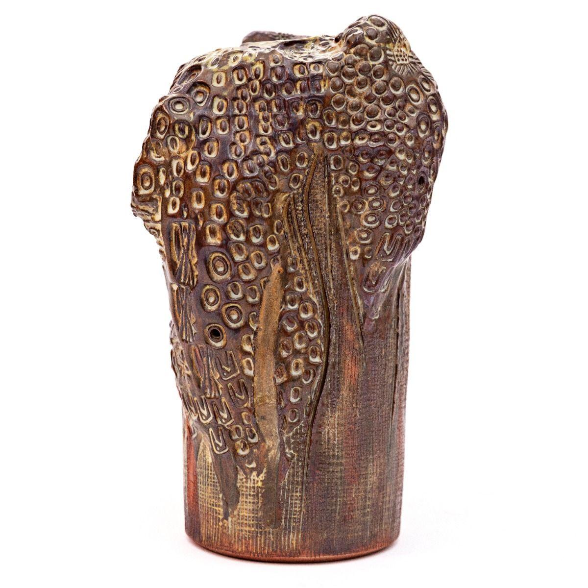 Smaltato Vaso in gres organico firmato Jørgen Mogensen del 1950 in vendita