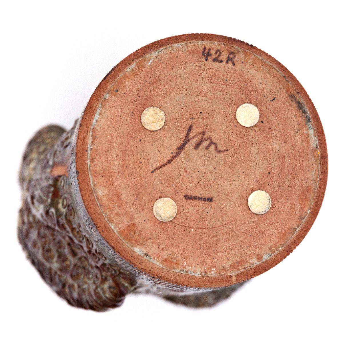Vaso in gres organico firmato Jørgen Mogensen del 1950 in vendita 1